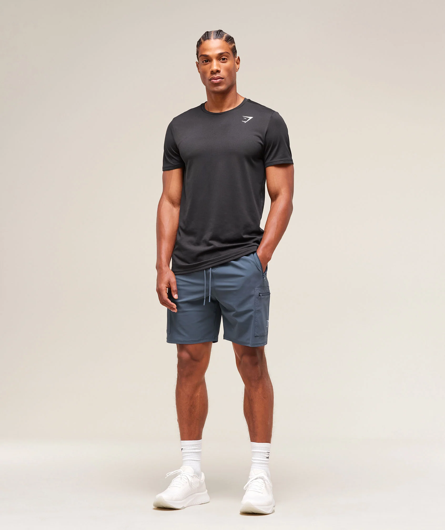 Gymshark Rest Day 6" Cargo Shorts - Titanium Blue - Image 5
