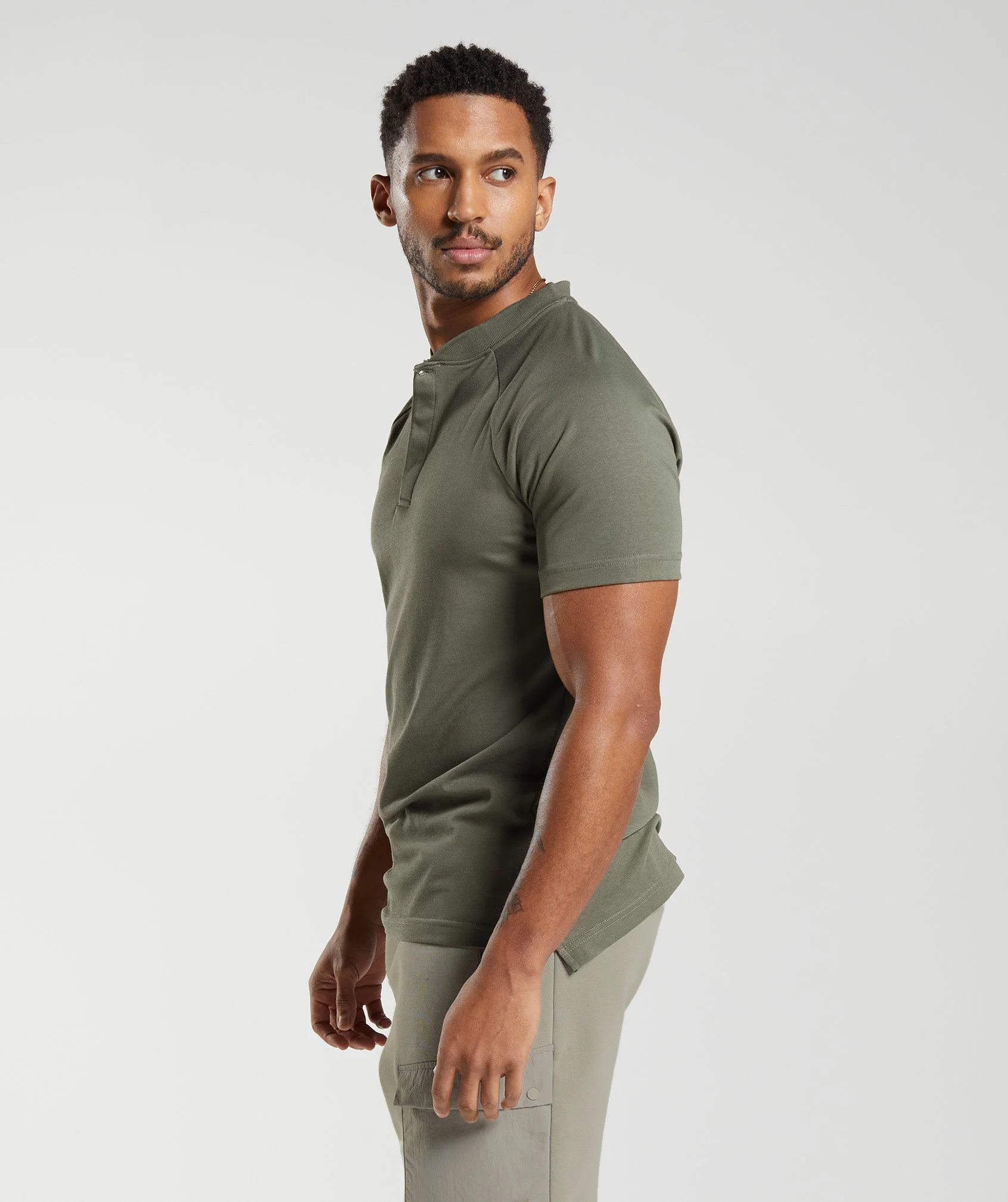 Gymshark Rest Day Commute Polo Shirt - Dusty Olive - Image 3