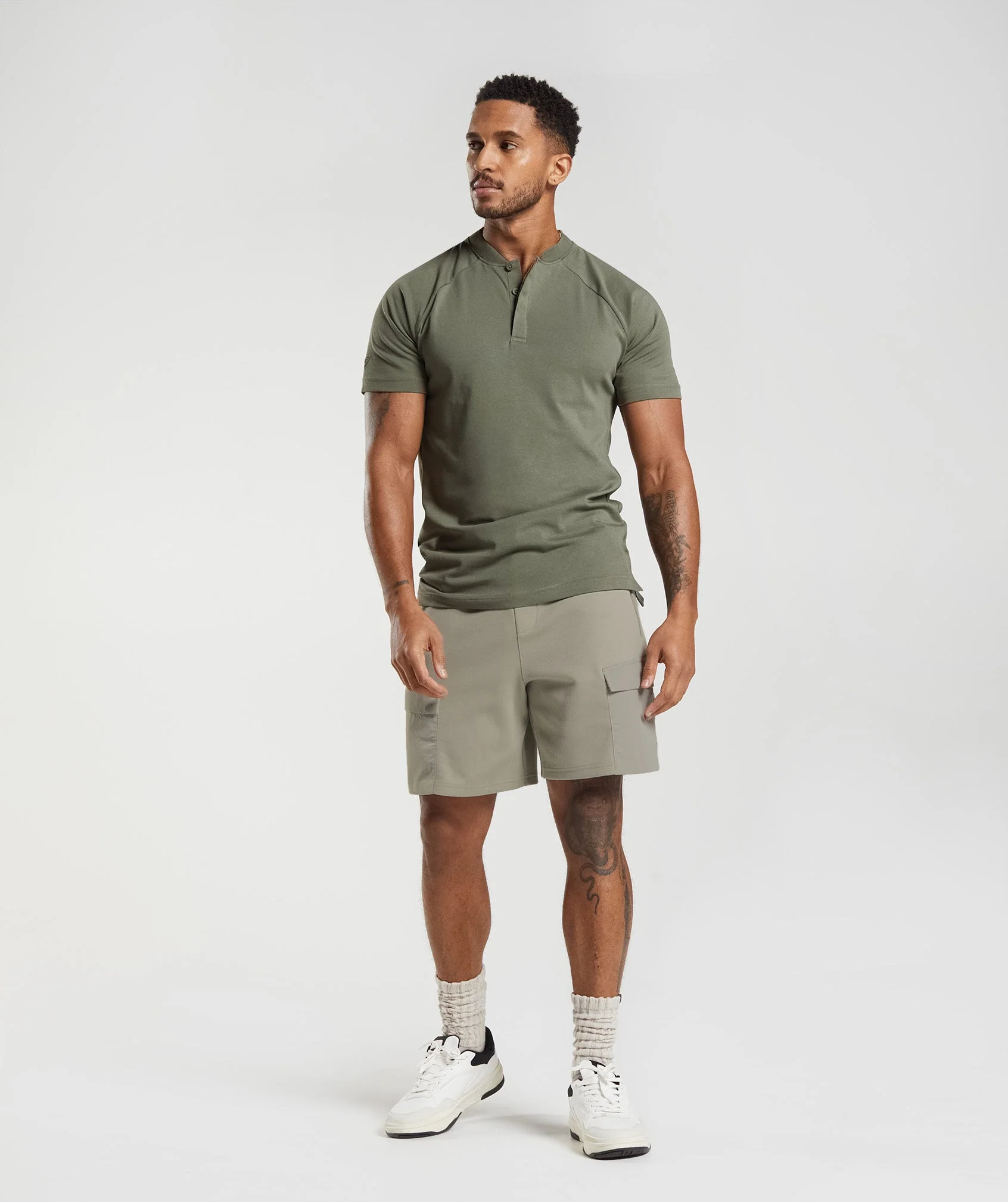 Gymshark Rest Day Commute Polo Shirt - Dusty Olive - Image 4