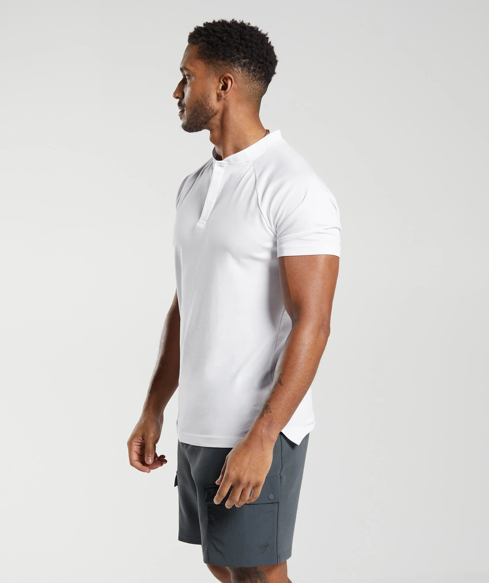 Gymshark Rest Day Commute Polo Shirt - White - Image 3