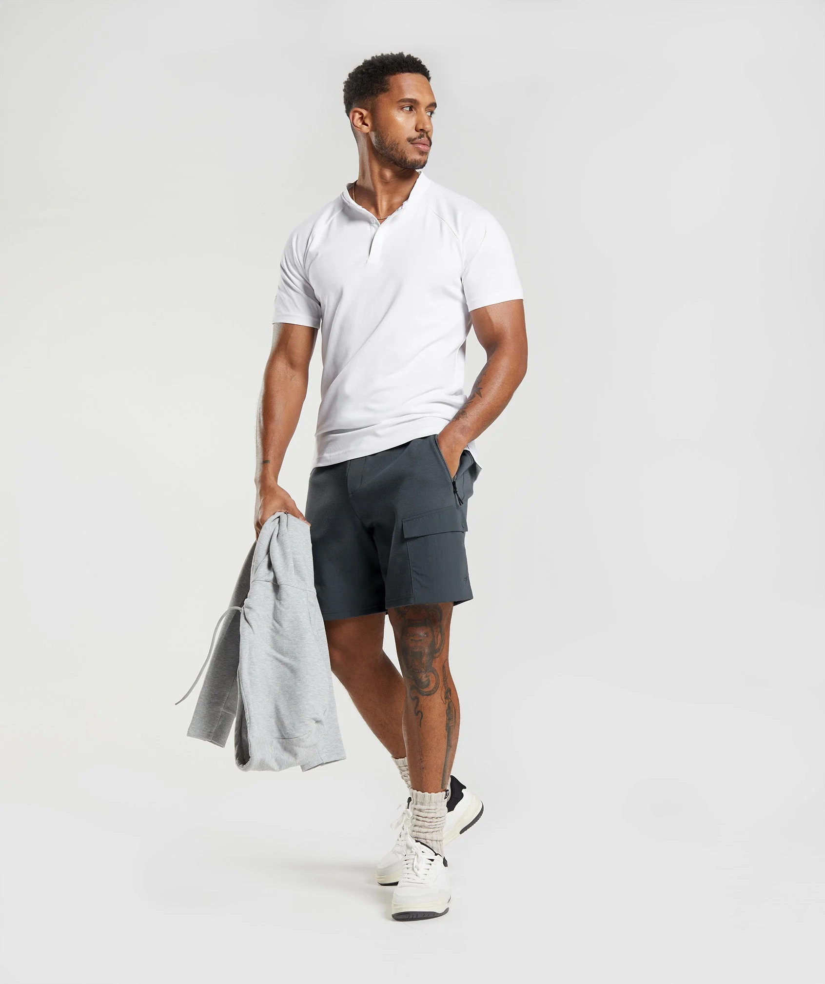 Gymshark Rest Day Commute Polo Shirt - White - Image 4