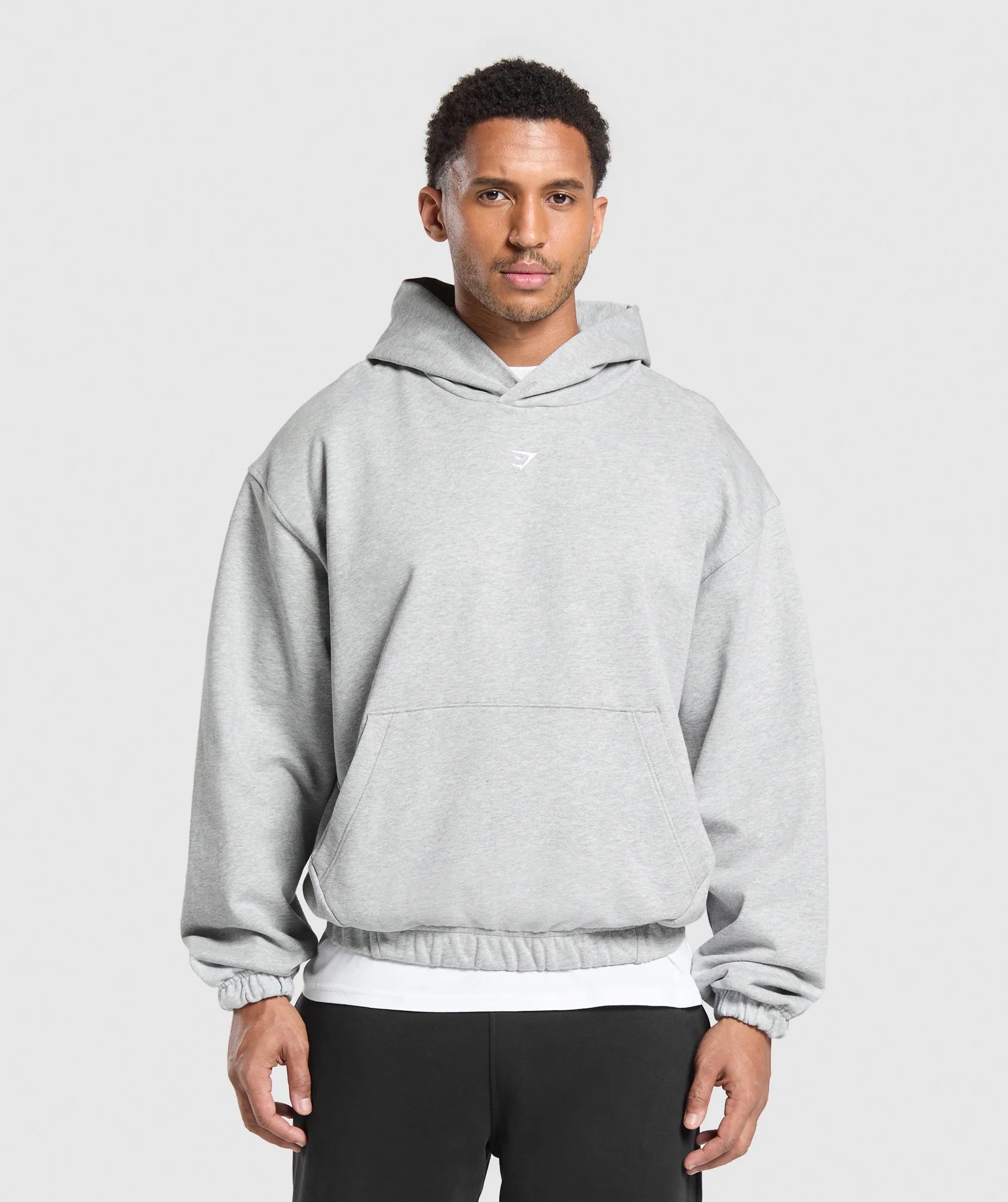 Gymshark Rest Day Essentials Hoodie - Light Grey Core Marl
