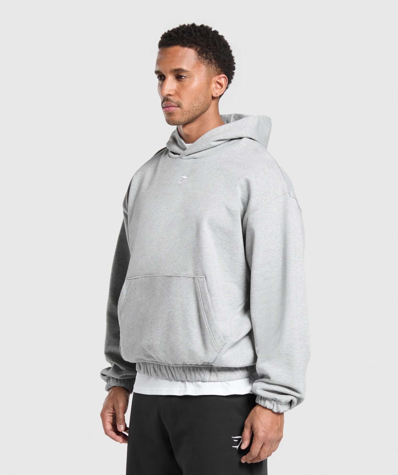 Gymshark Rest Day Essentials Hoodie - Light Grey Core Marl - Image 3