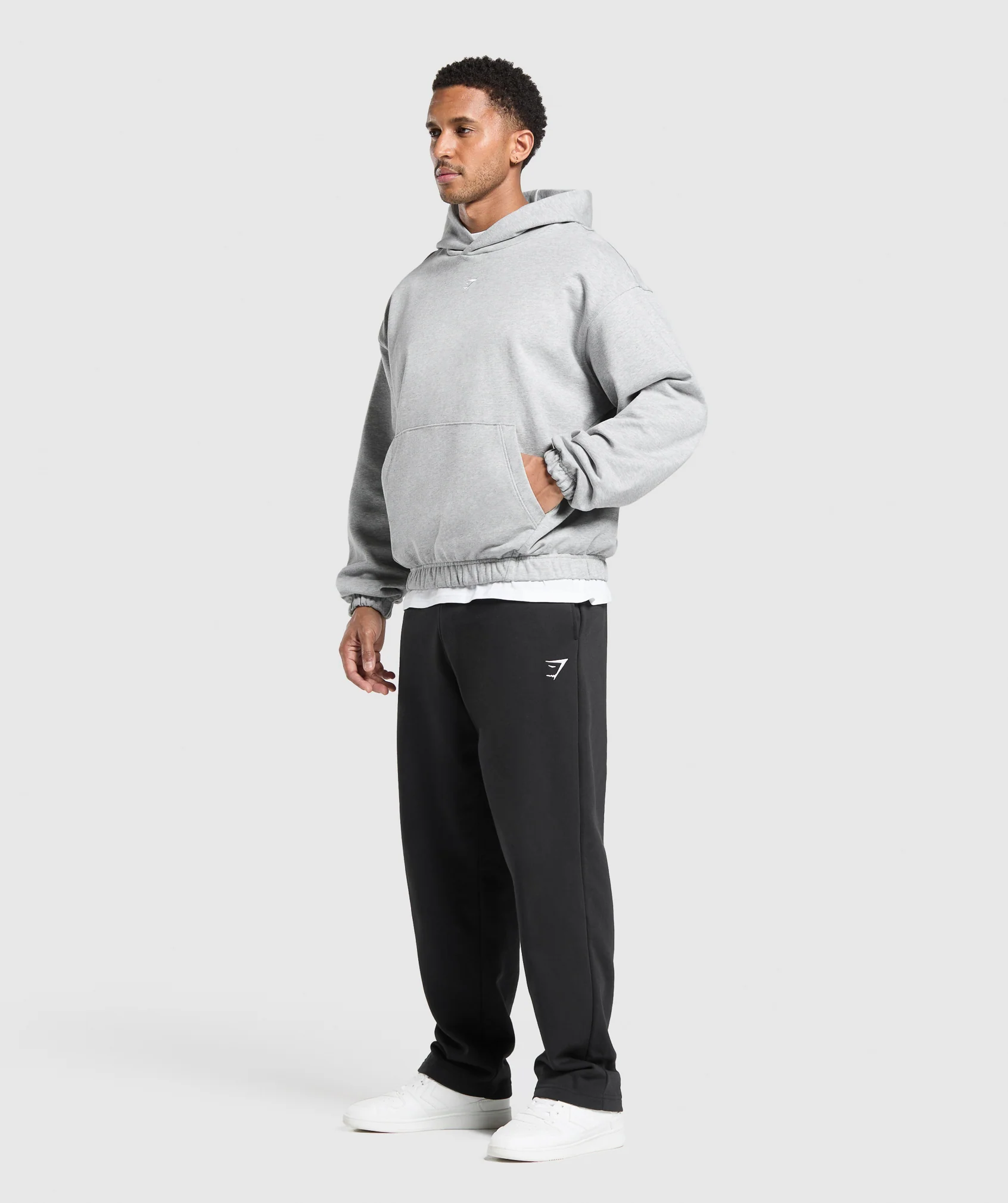 Gymshark Rest Day Essentials Hoodie - Light Grey Core Marl - Image 4