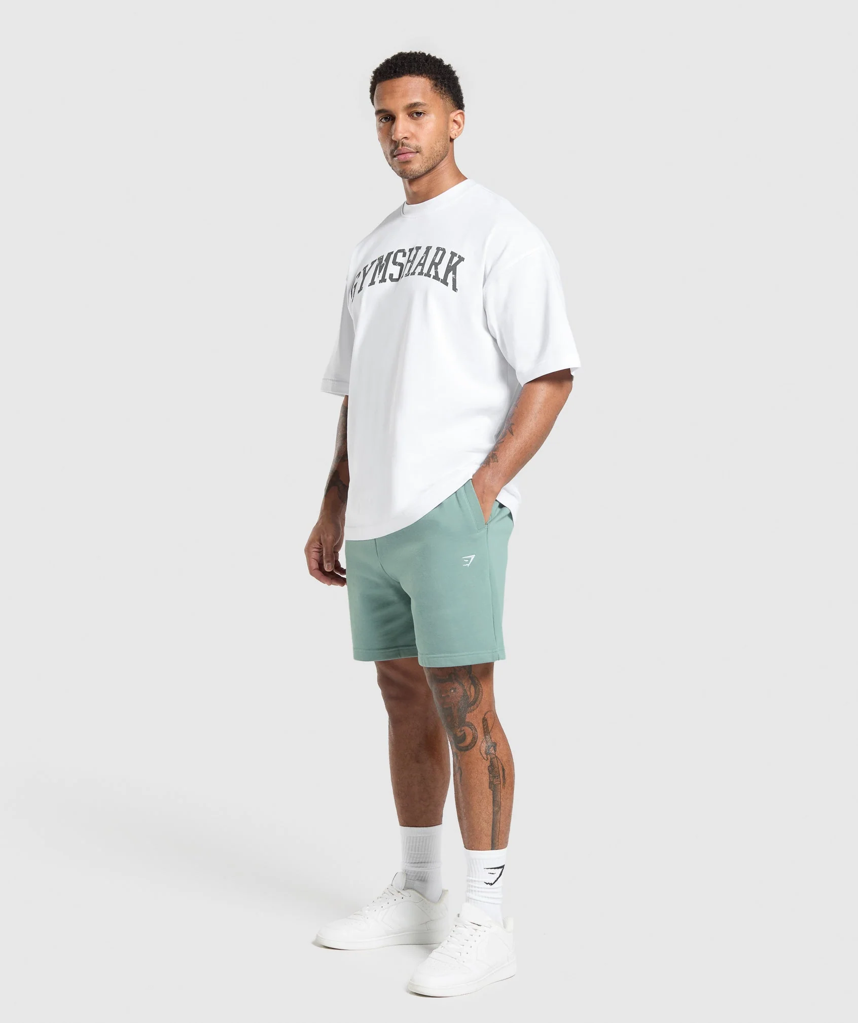 Gymshark Rest Day Essentials Shorts - Celeste Blue - Image 4