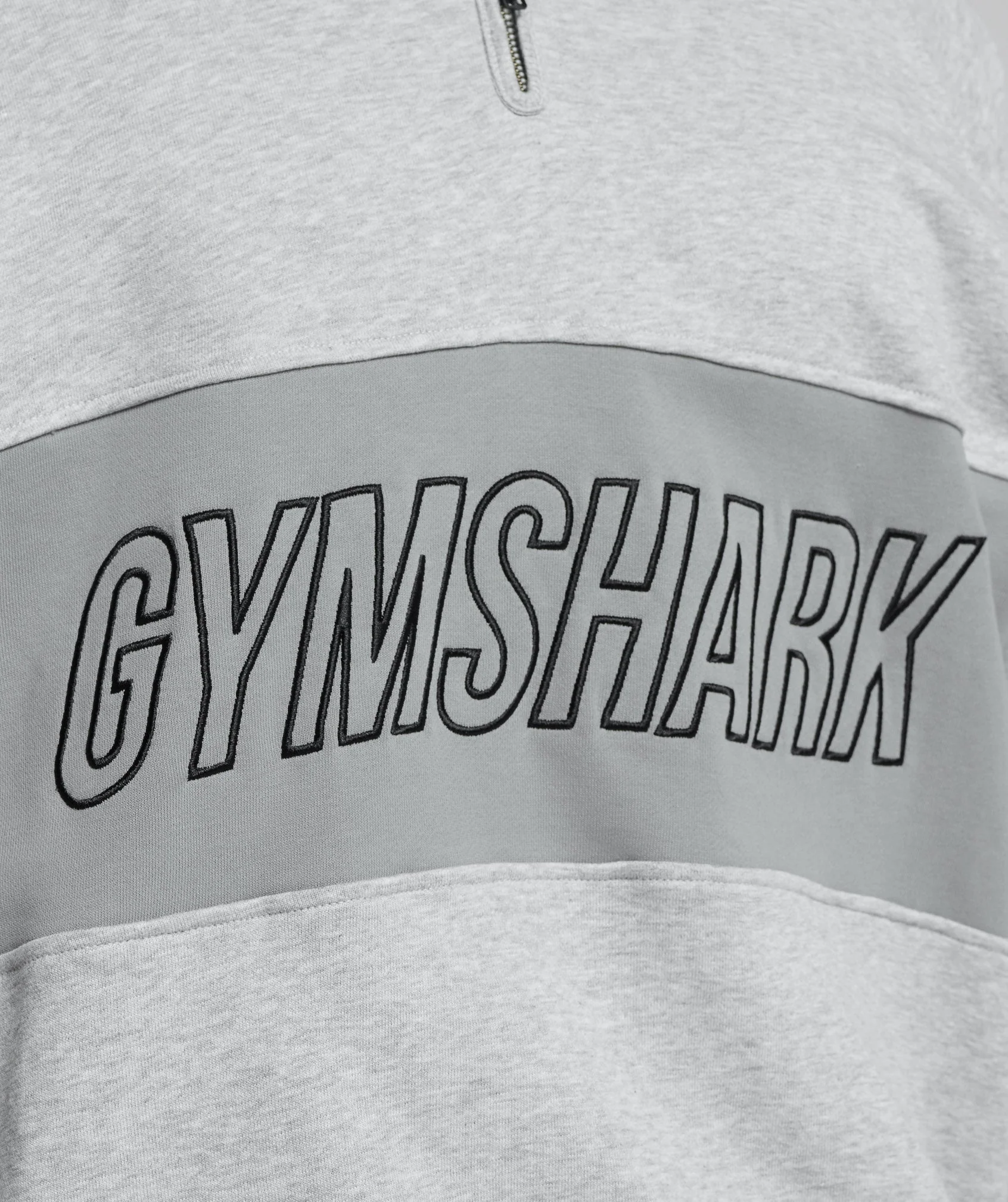 Gymshark Rest Day Essentials Sweatshirt Polo - Light Grey Core Marl/Smokey Grey - Image 6