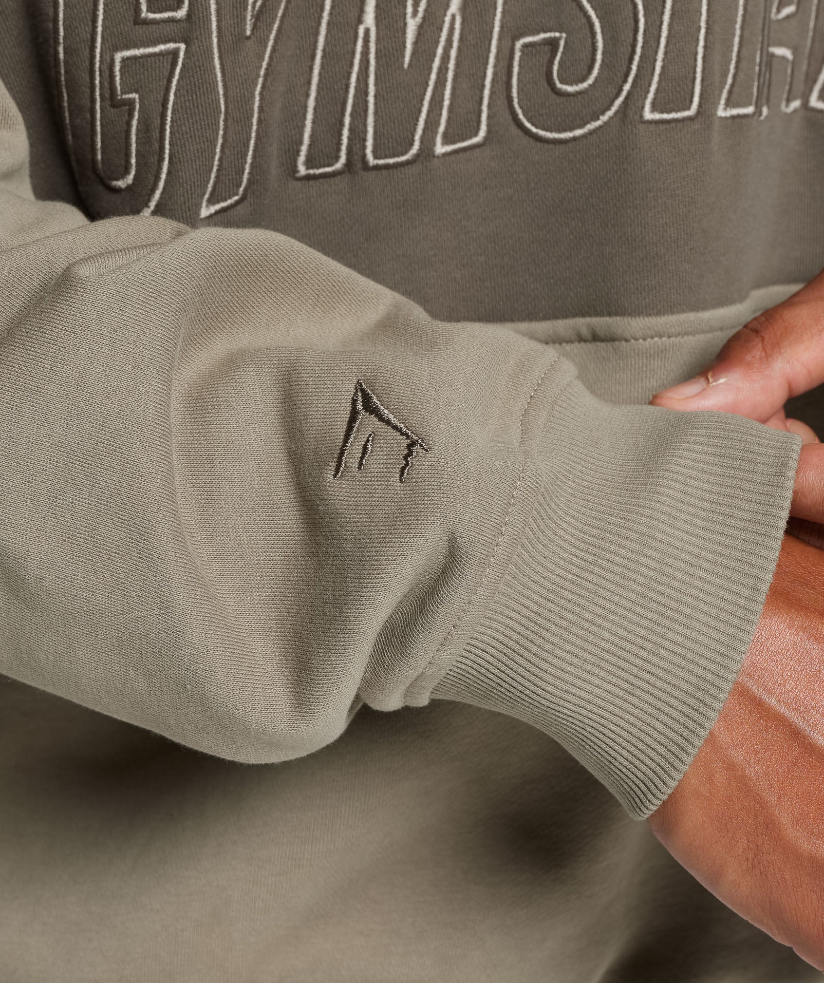 Gymshark Rest Day Essentials Sweatshirt Polo - Linen Brown/Camo Brown - Image 6