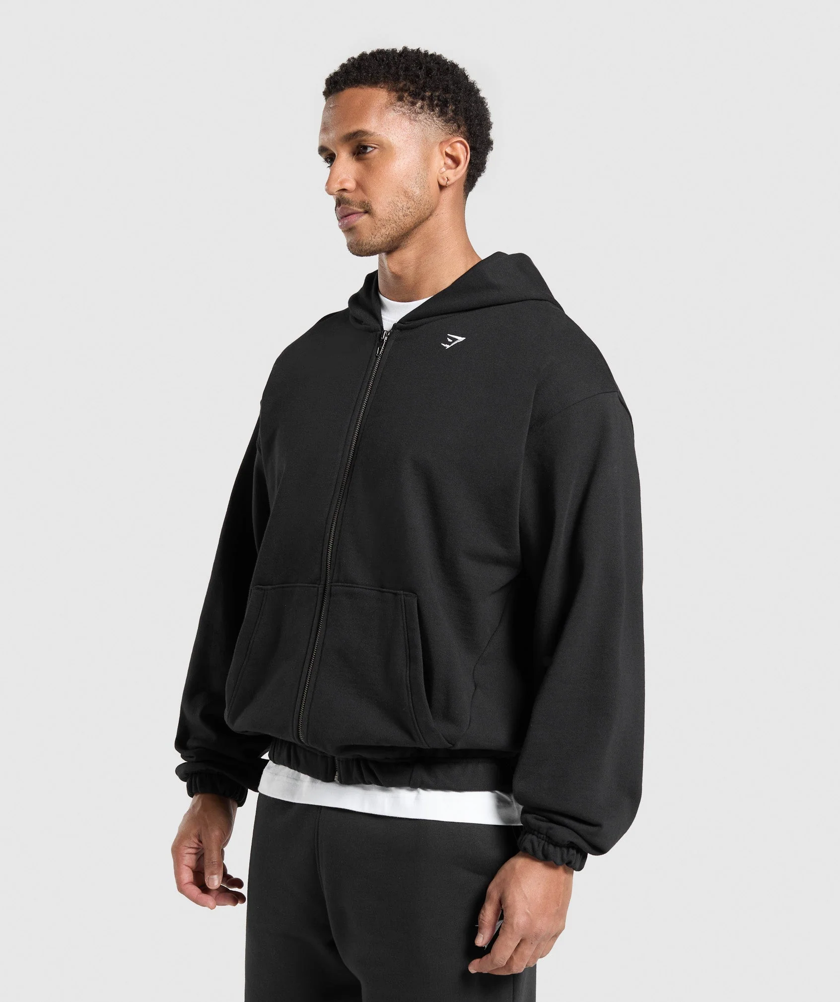 Gymshark Rest Day Essentials Zip Hoodie - Black - Image 3