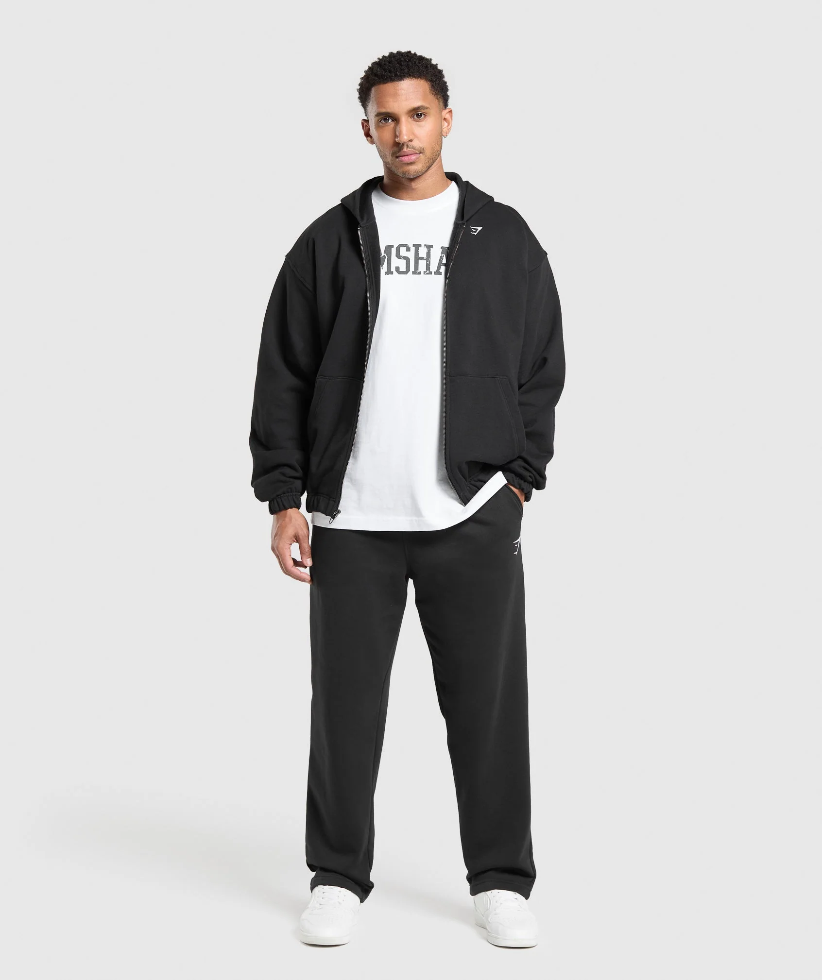 Gymshark Rest Day Essentials Zip Hoodie - Black - Image 4