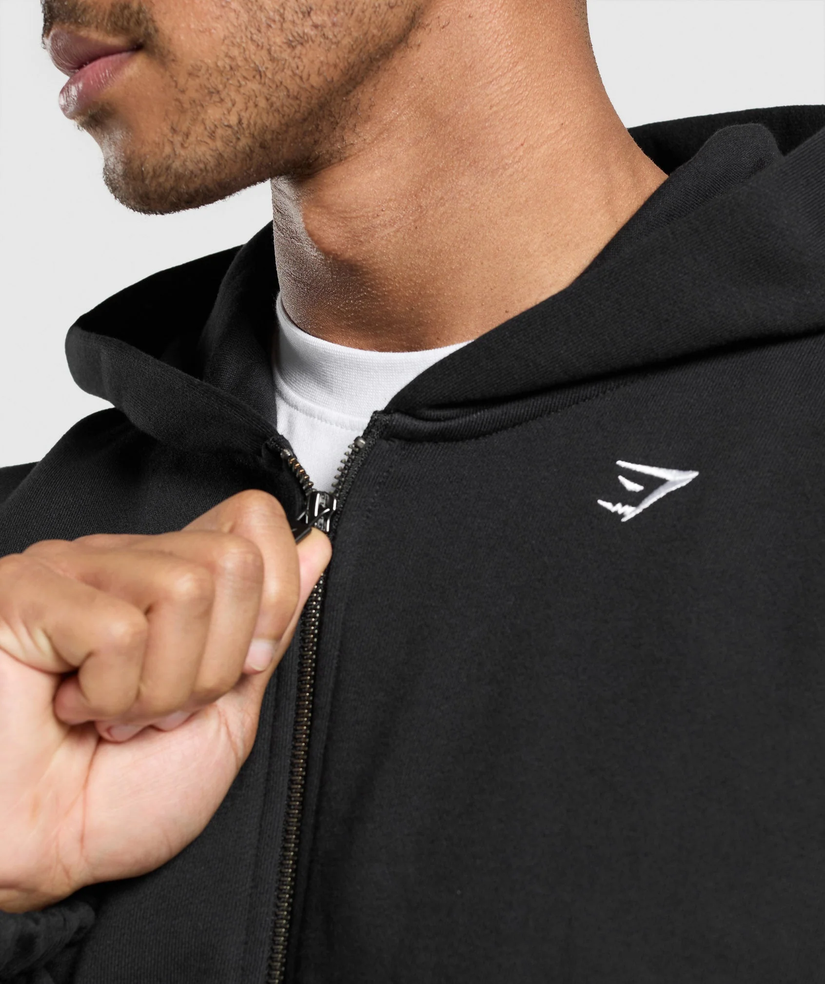 Gymshark Rest Day Essentials Zip Hoodie - Black - Image 5