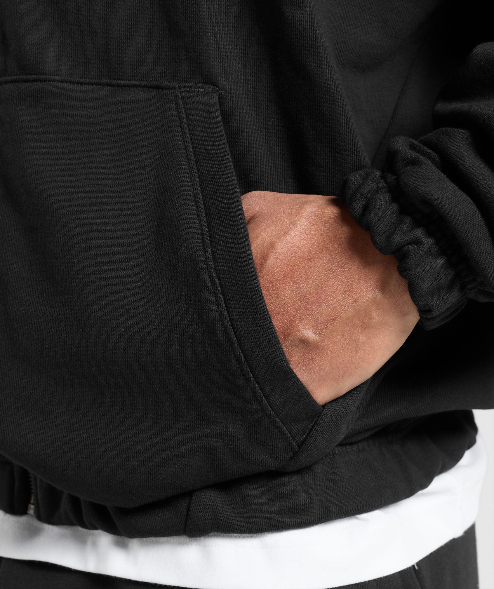 Gymshark Rest Day Essentials Zip Hoodie - Black - Image 6