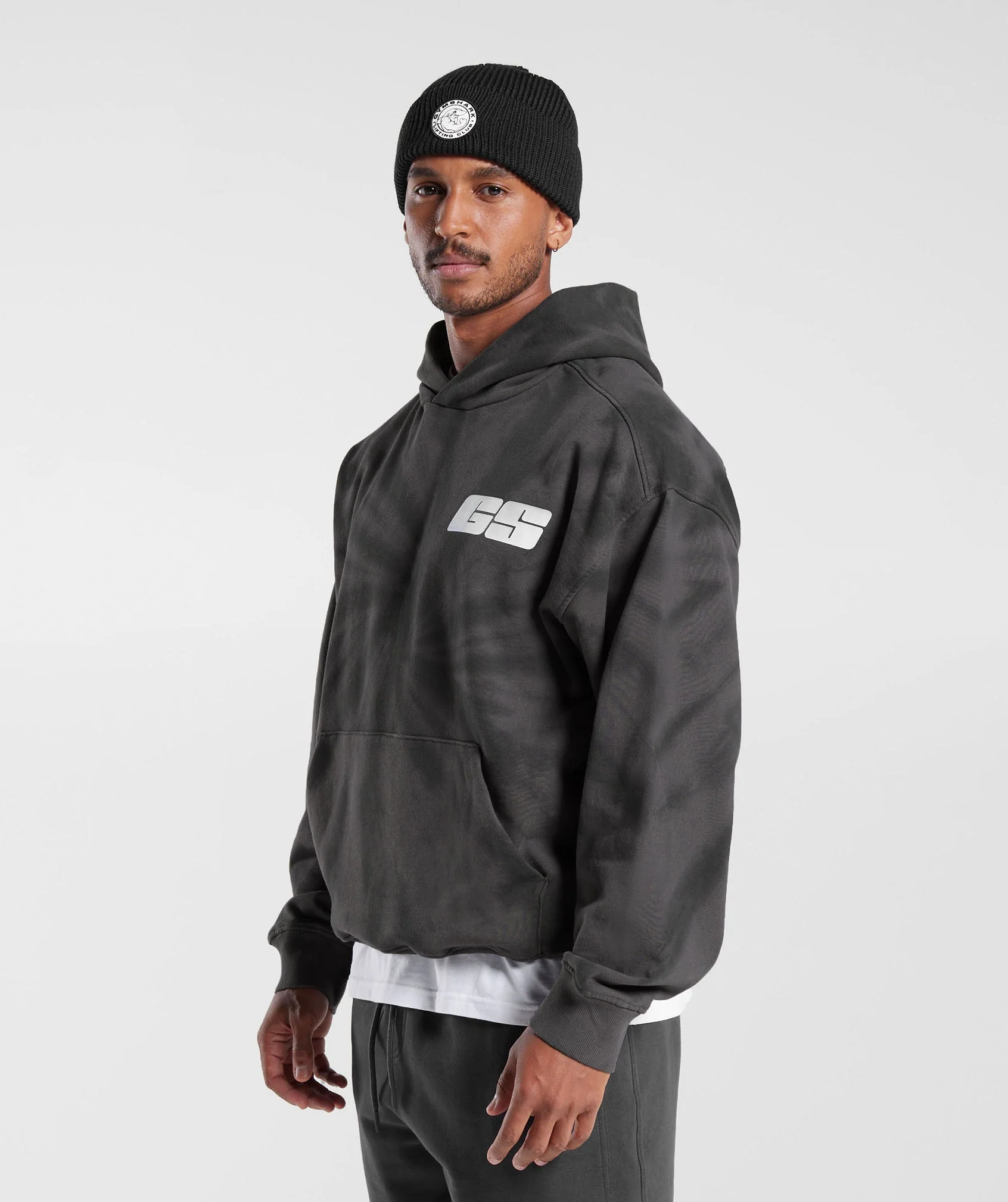 Gymshark Rest Day Hoodie - Silhouette Grey/Black/Spiral Optic Wash - Image 3