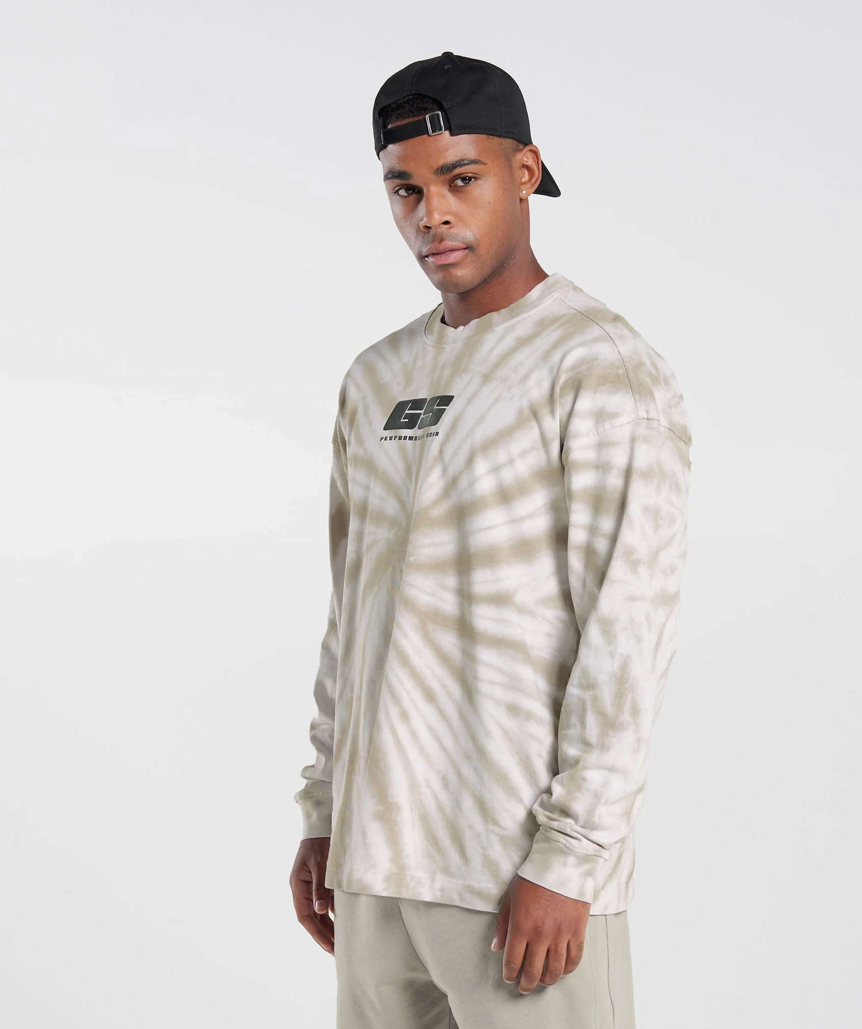 Gymshark Rest Day Long Sleeve T-Shirt - White/Mushroom Brown/Spiral Optic Wash - Image 3