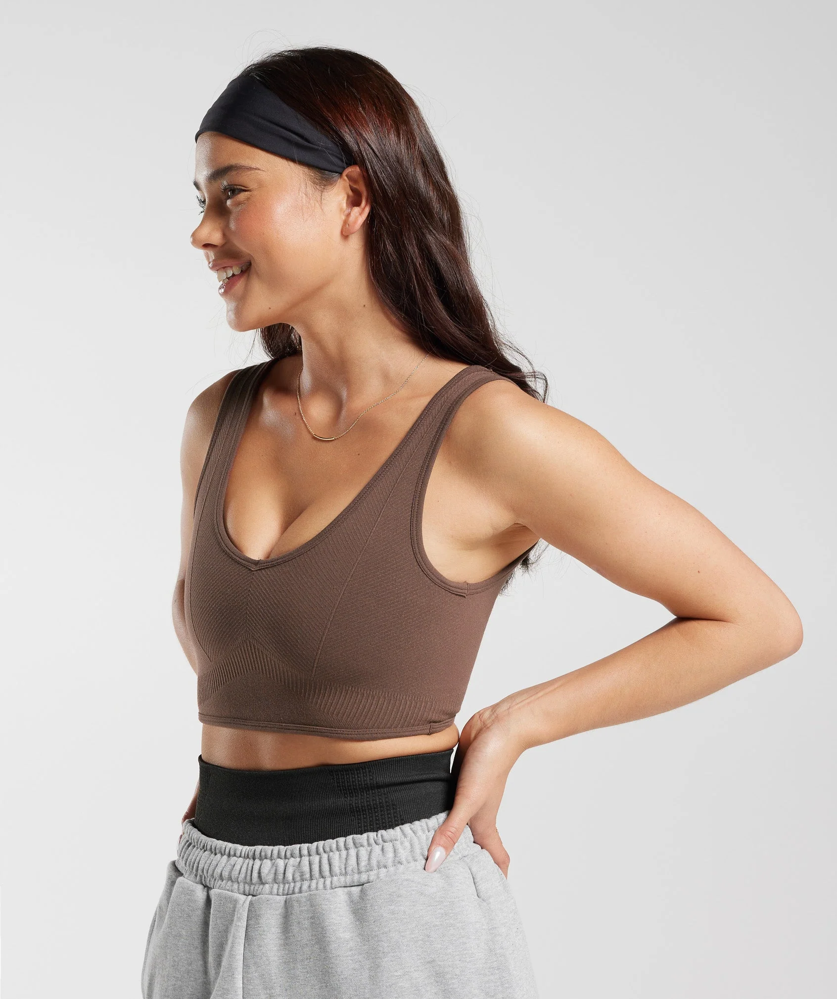 Gymshark Rest Day Seamless Bralette - Oak Brown - Image 3