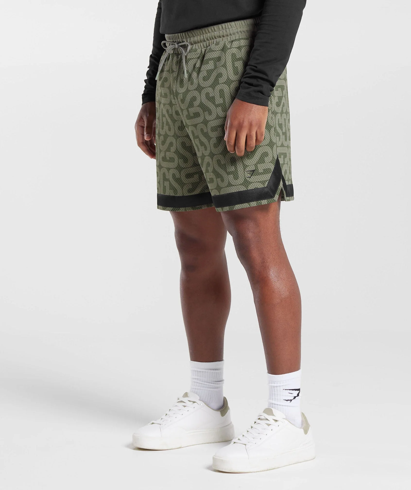 Gymshark Monogram Mesh Shorts - Dusty Olive - Image 3