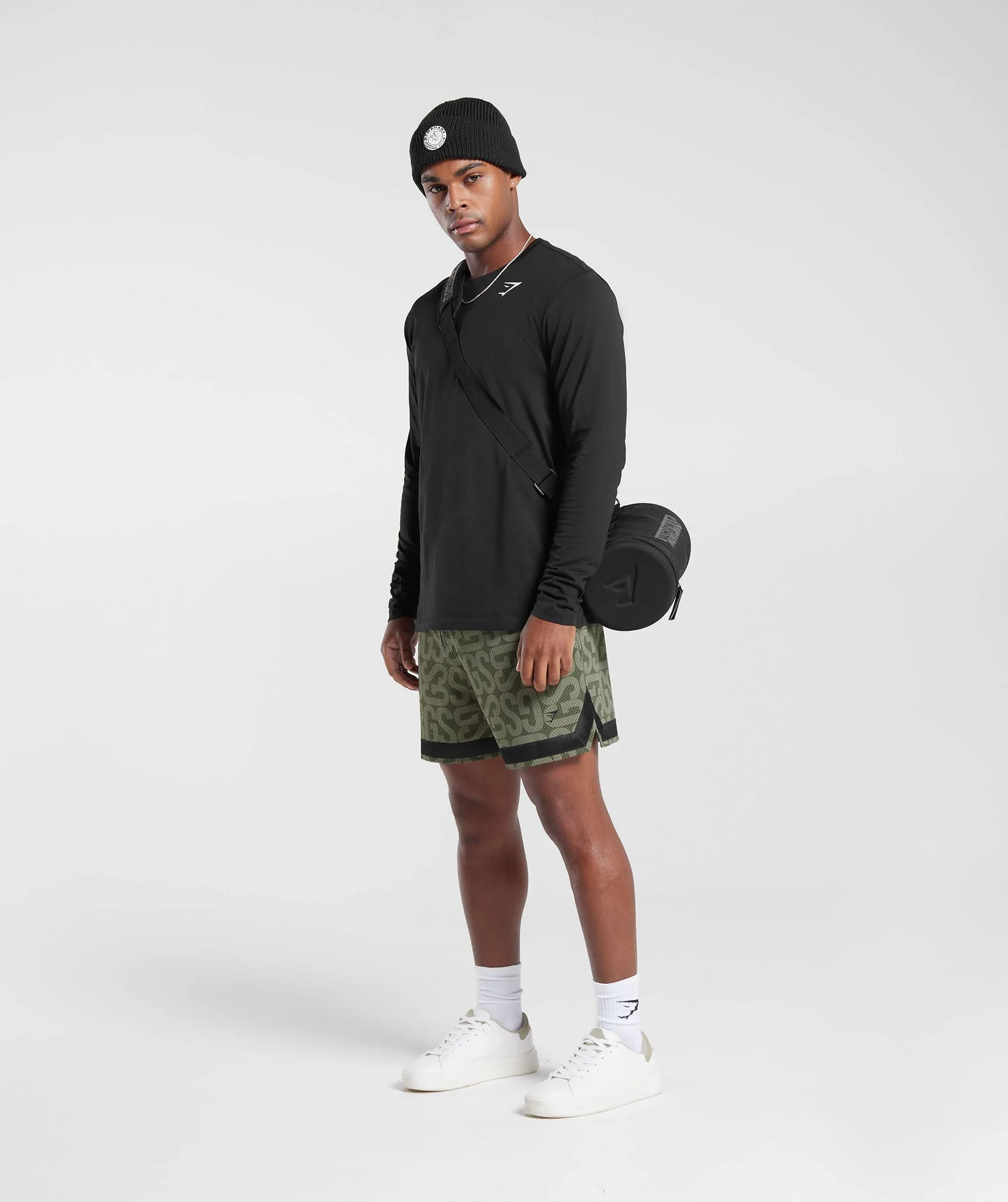 Gymshark Monogram Mesh Shorts - Dusty Olive - Image 4
