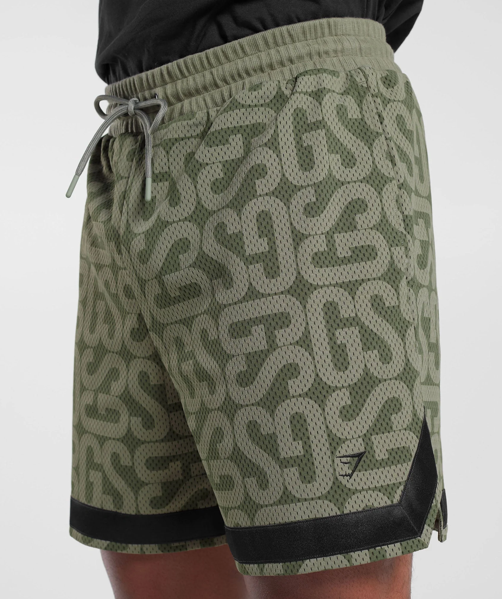 Gymshark Monogram Mesh Shorts - Dusty Olive - Image 5