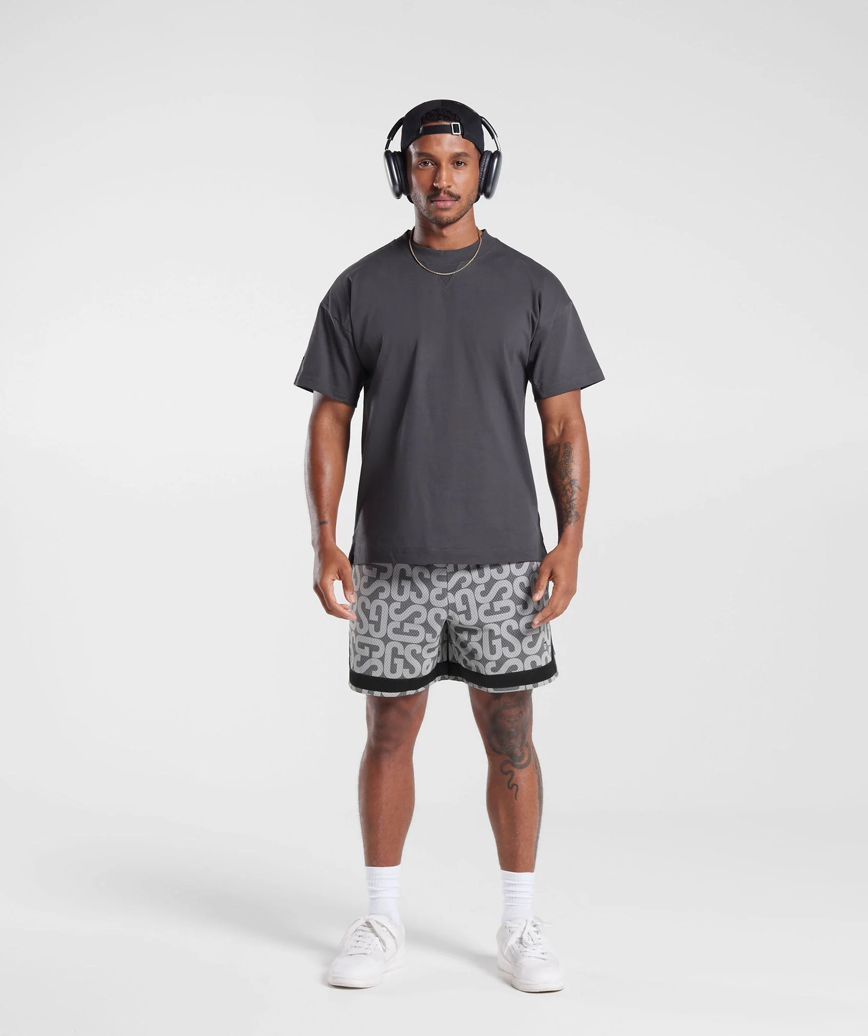 Gymshark Monogram Mesh Shorts - Smokey Grey - Image 4