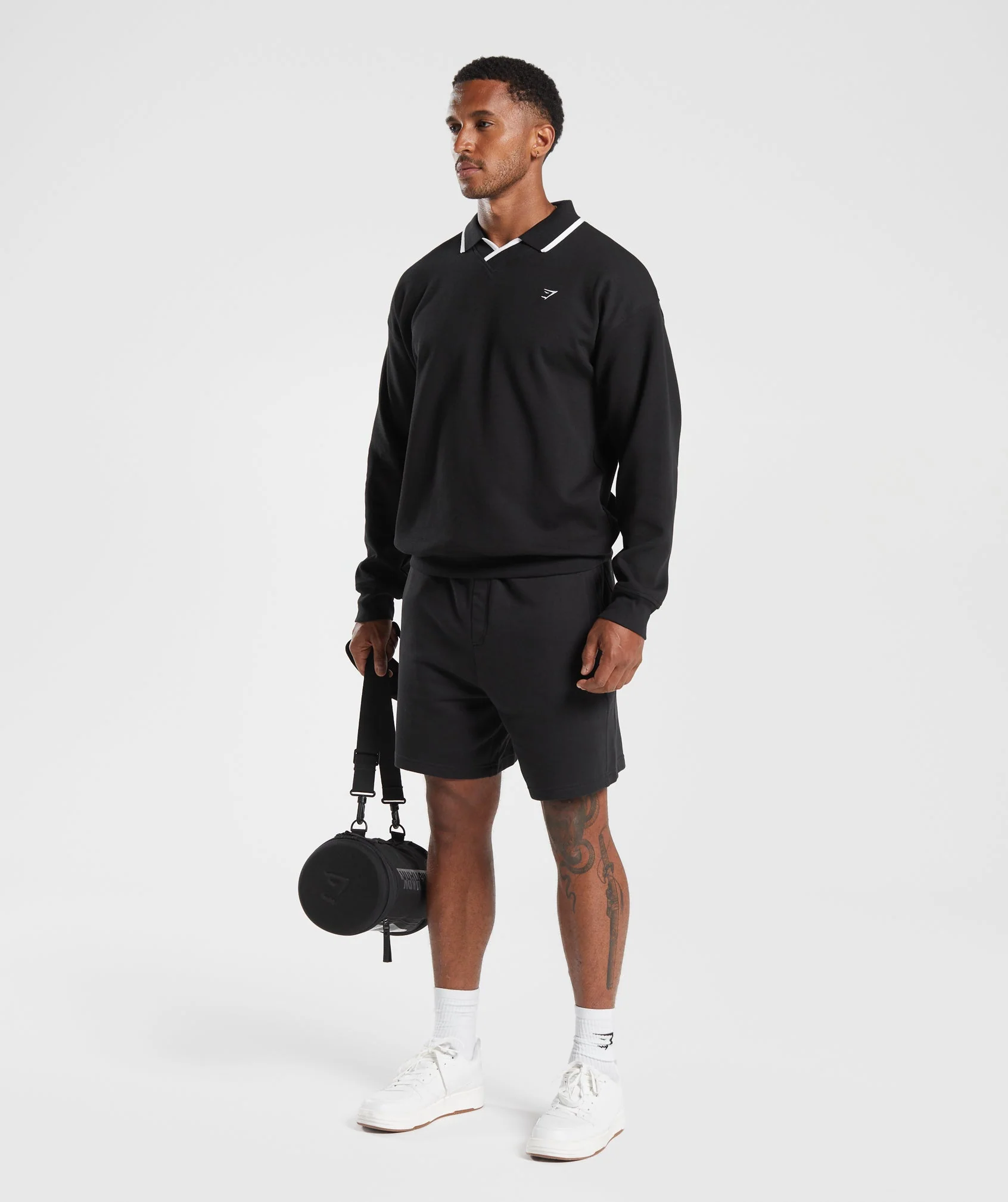 Gymshark Rest Day Street Polo Pullover - Black - Image 4