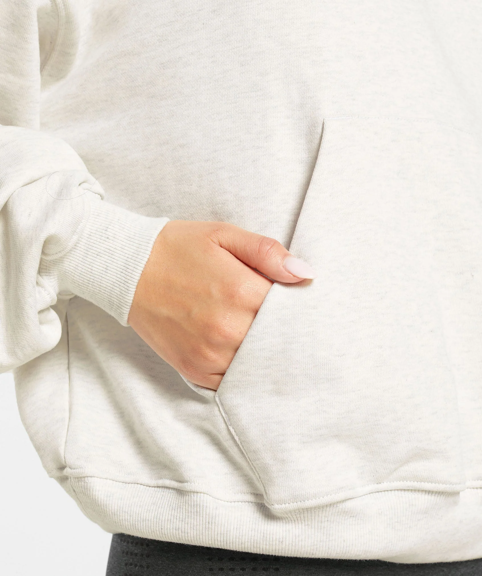 Gymshark Rest Day Sweats 1/2 Zip Pullover - White Marl - Image 6