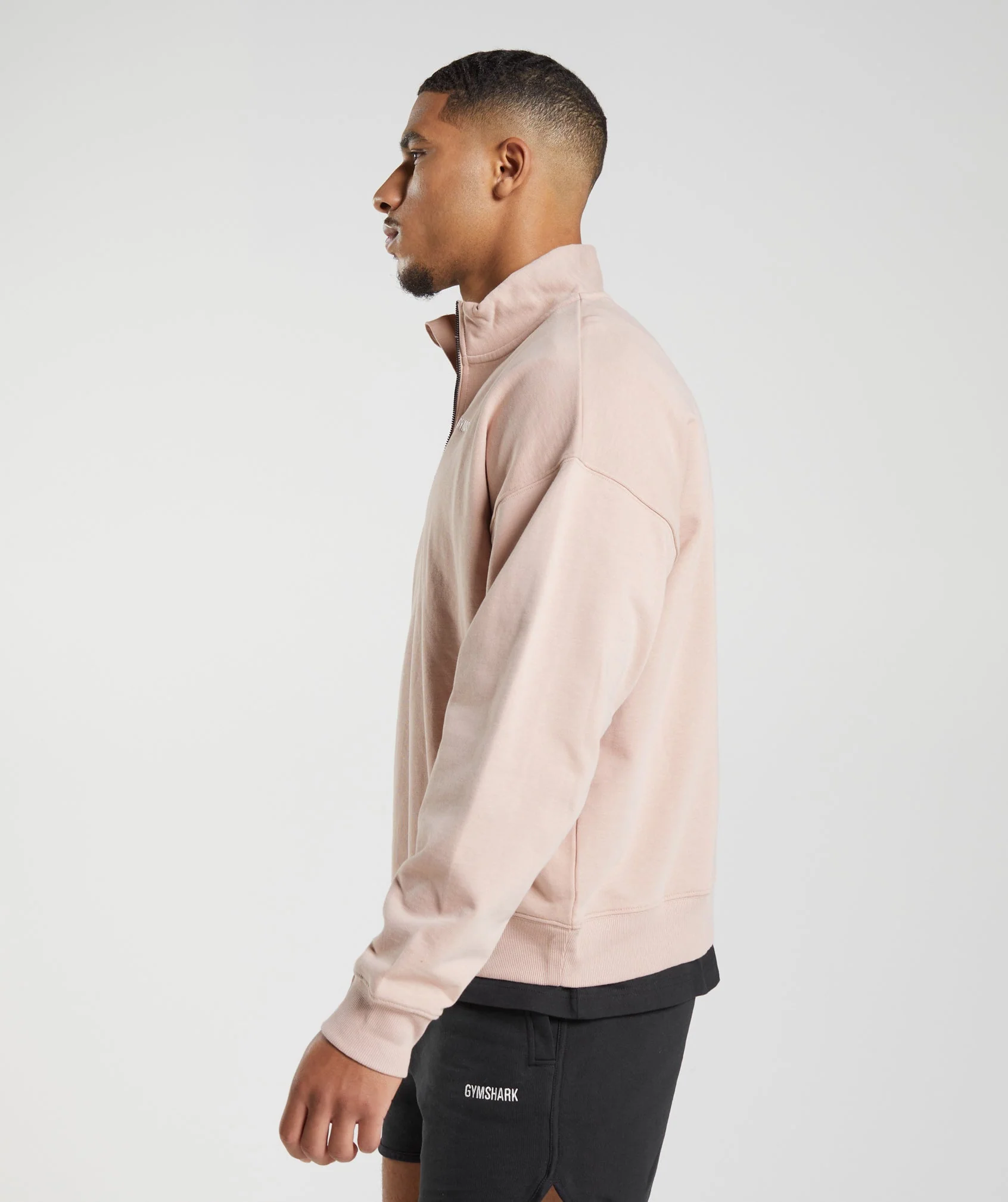Gymshark Rest Day Sweats 1/4 Zip - Dusty Taupe - Image 4