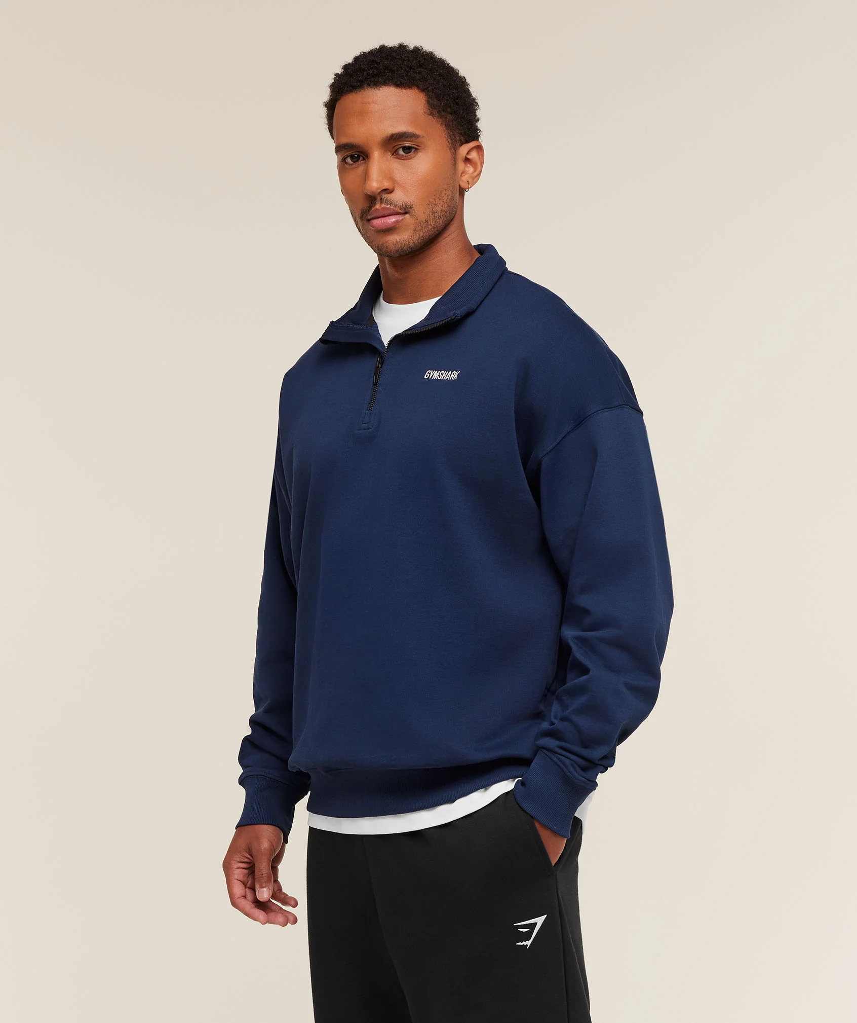 Gymshark Rest Day Sweats 1/4 Zip - Navy - Image 3