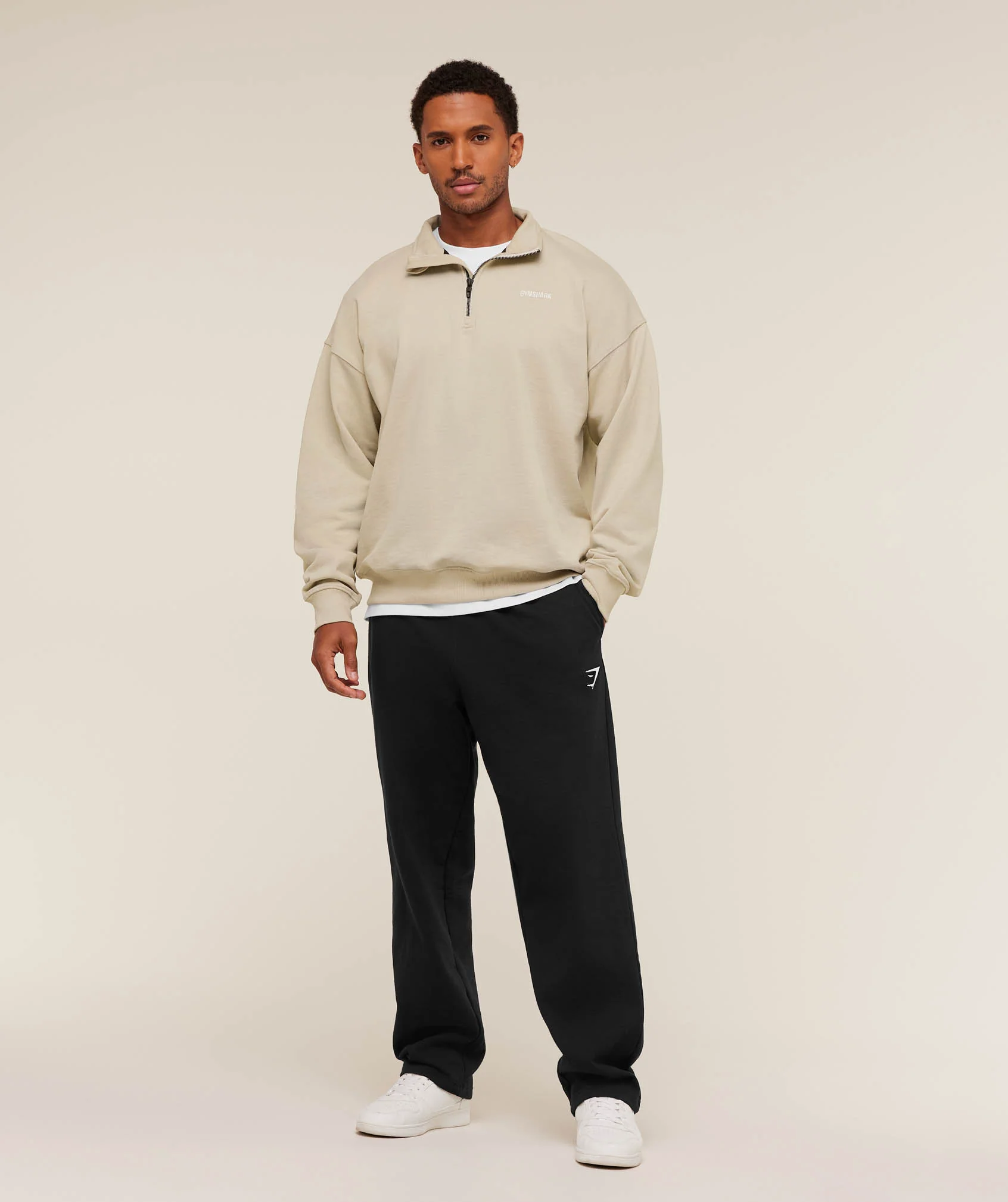 Gymshark Rest Day Sweats 1/4 Zip - Pebble Grey - Image 4