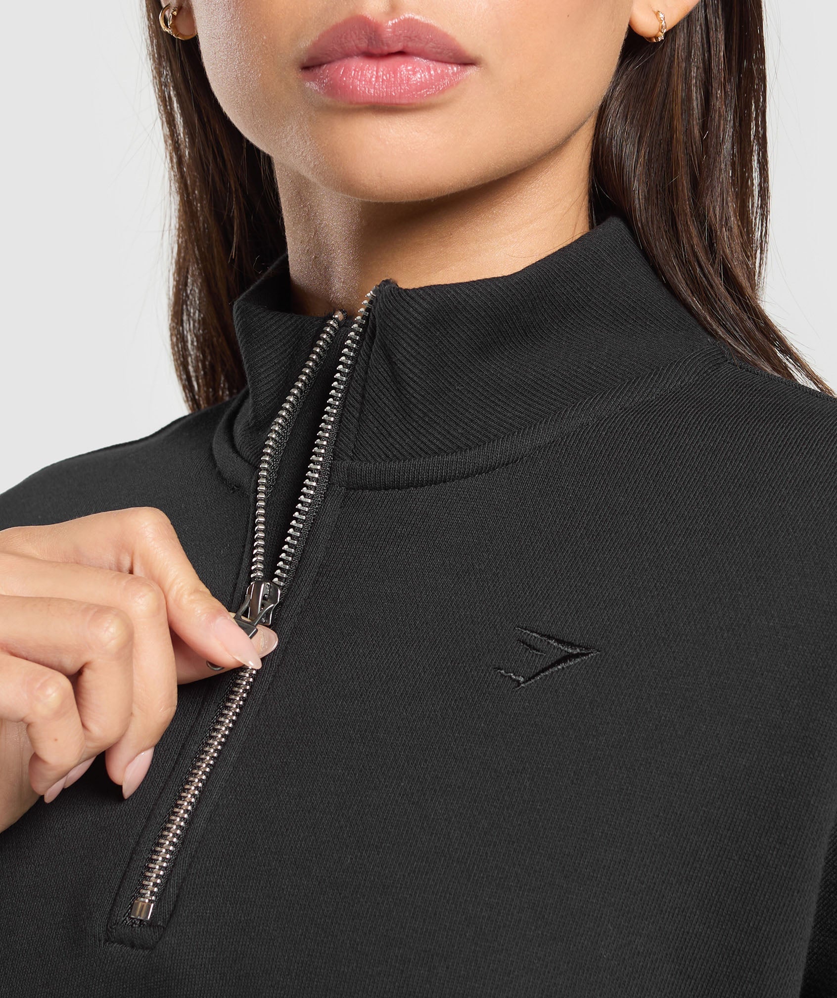 Gymshark Rest Day Sweats 2.0 1/4 Zip Pullover - Black - Image 5
