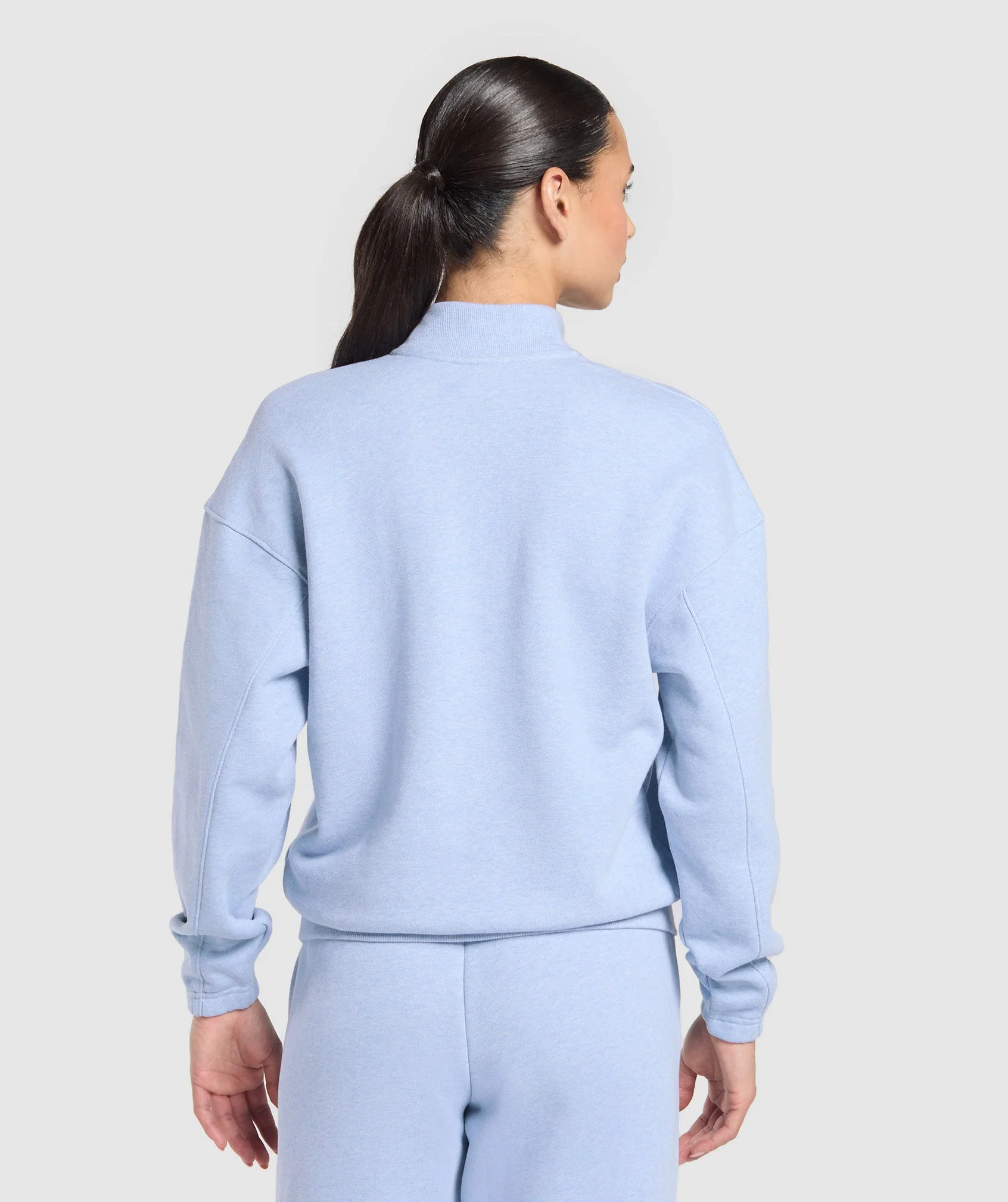 Gymshark Rest Day Sweats 2.0 1/4 Zip Pullover - Blue Marl - Image 2