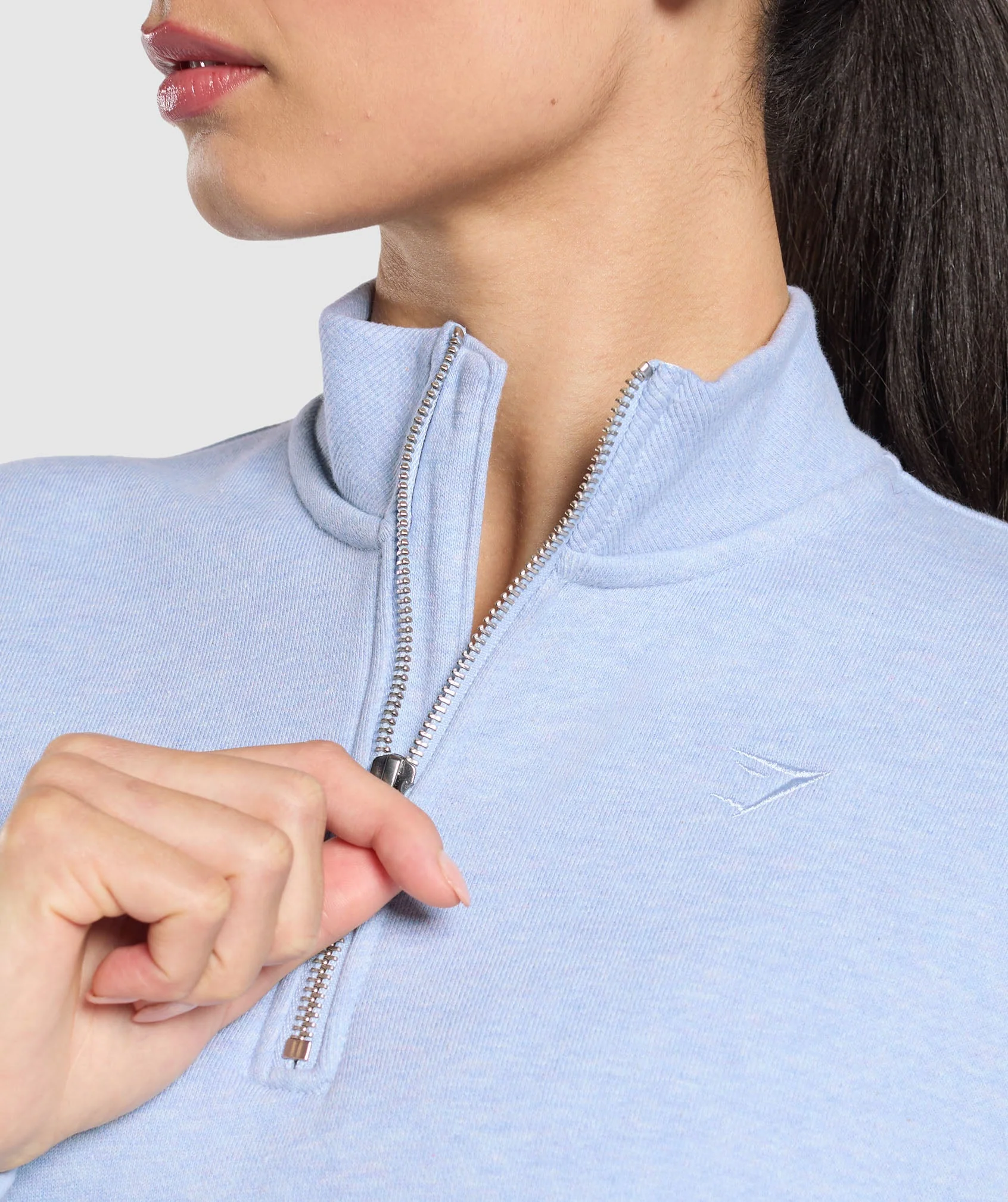 Gymshark Rest Day Sweats 2.0 1/4 Zip Pullover - Blue Marl - Image 5