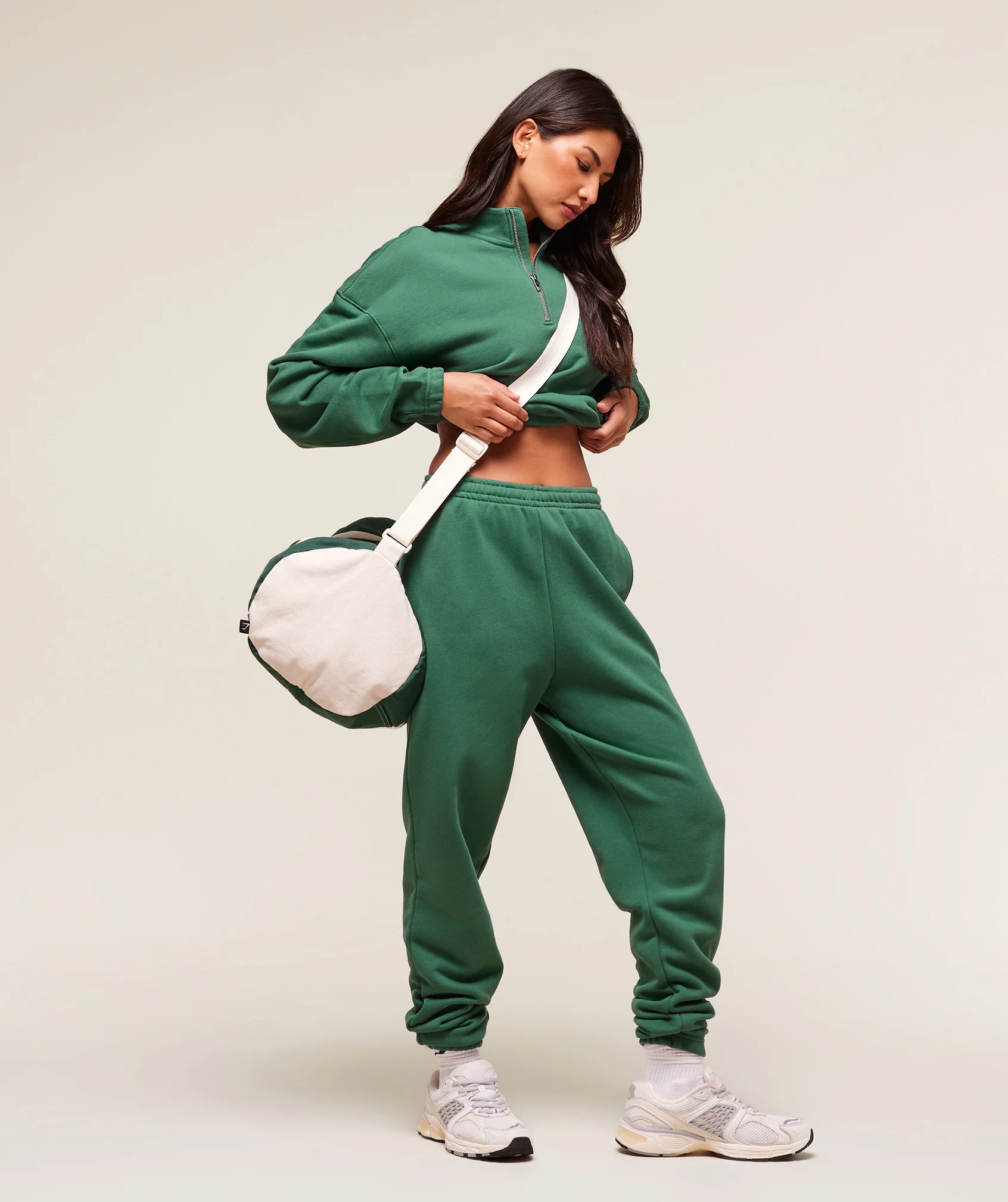 Gymshark Rest Day Sweats 2.0 1/4 Zip Pullover - Lift Green - Image 3
