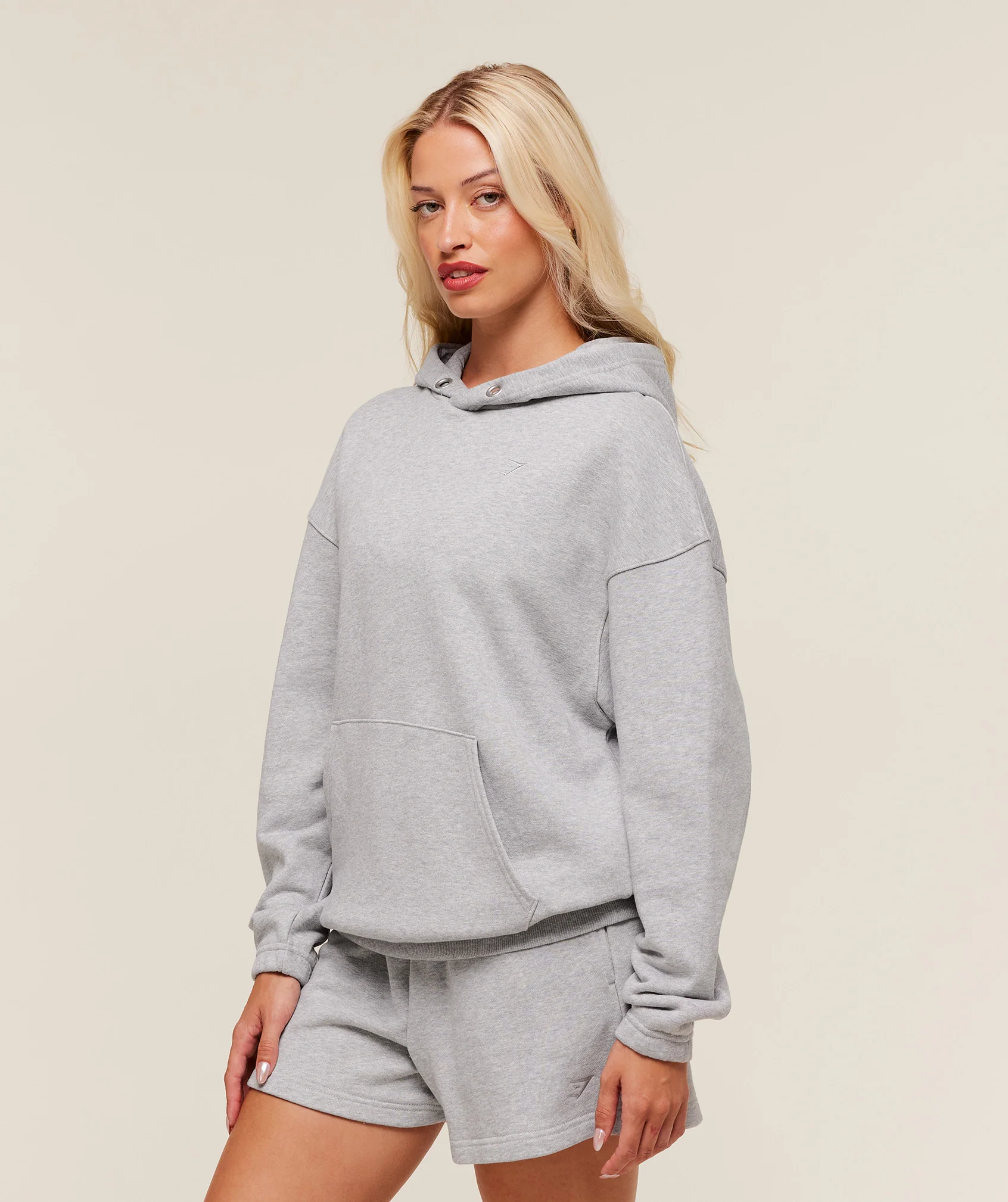 Gymshark Rest Day Sweats 2.0 Oversized Hoodie - Light Grey Core Marl - Image 3