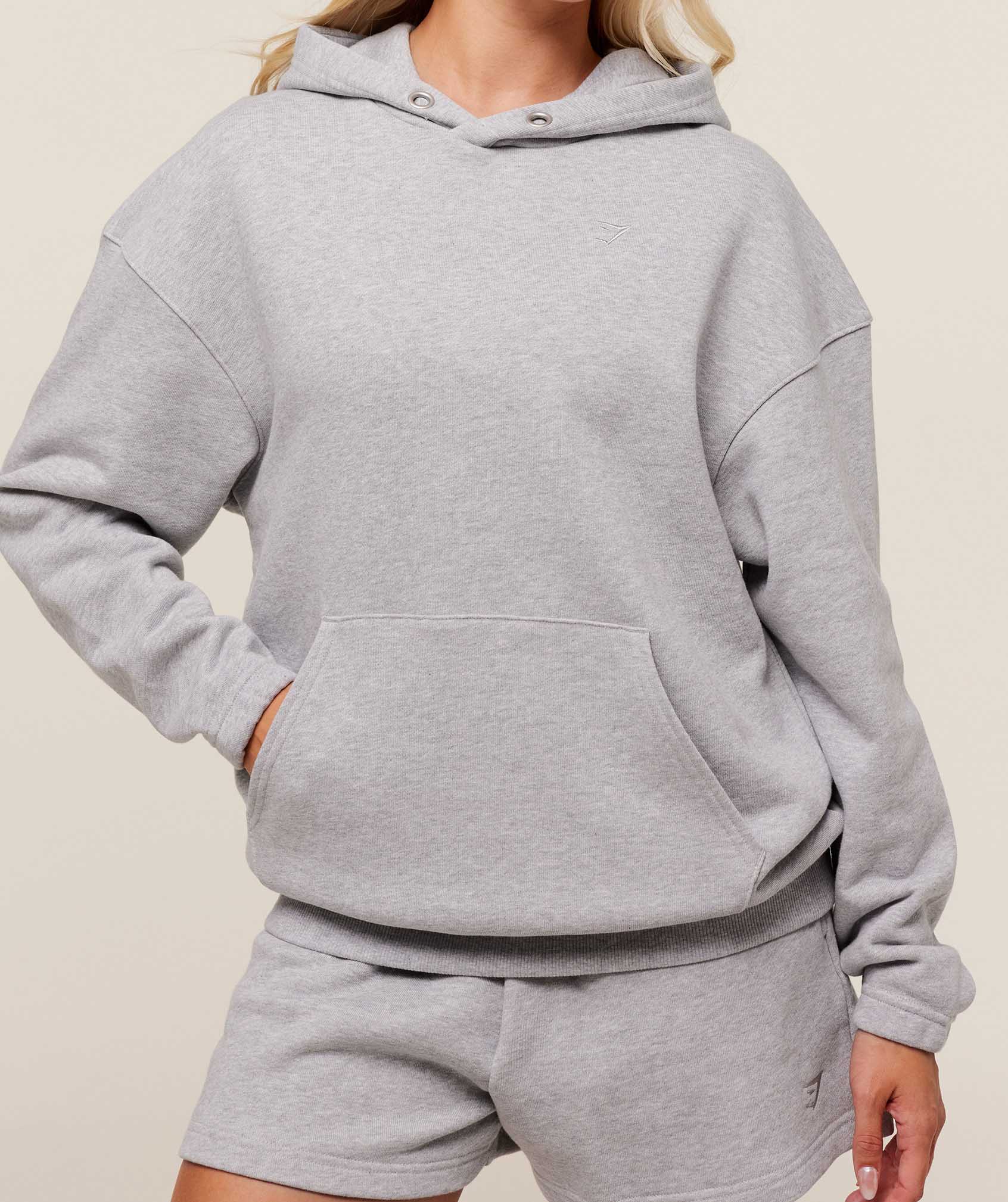 Gymshark Rest Day Sweats 2.0 Oversized Hoodie - Light Grey Core Marl - Image 6