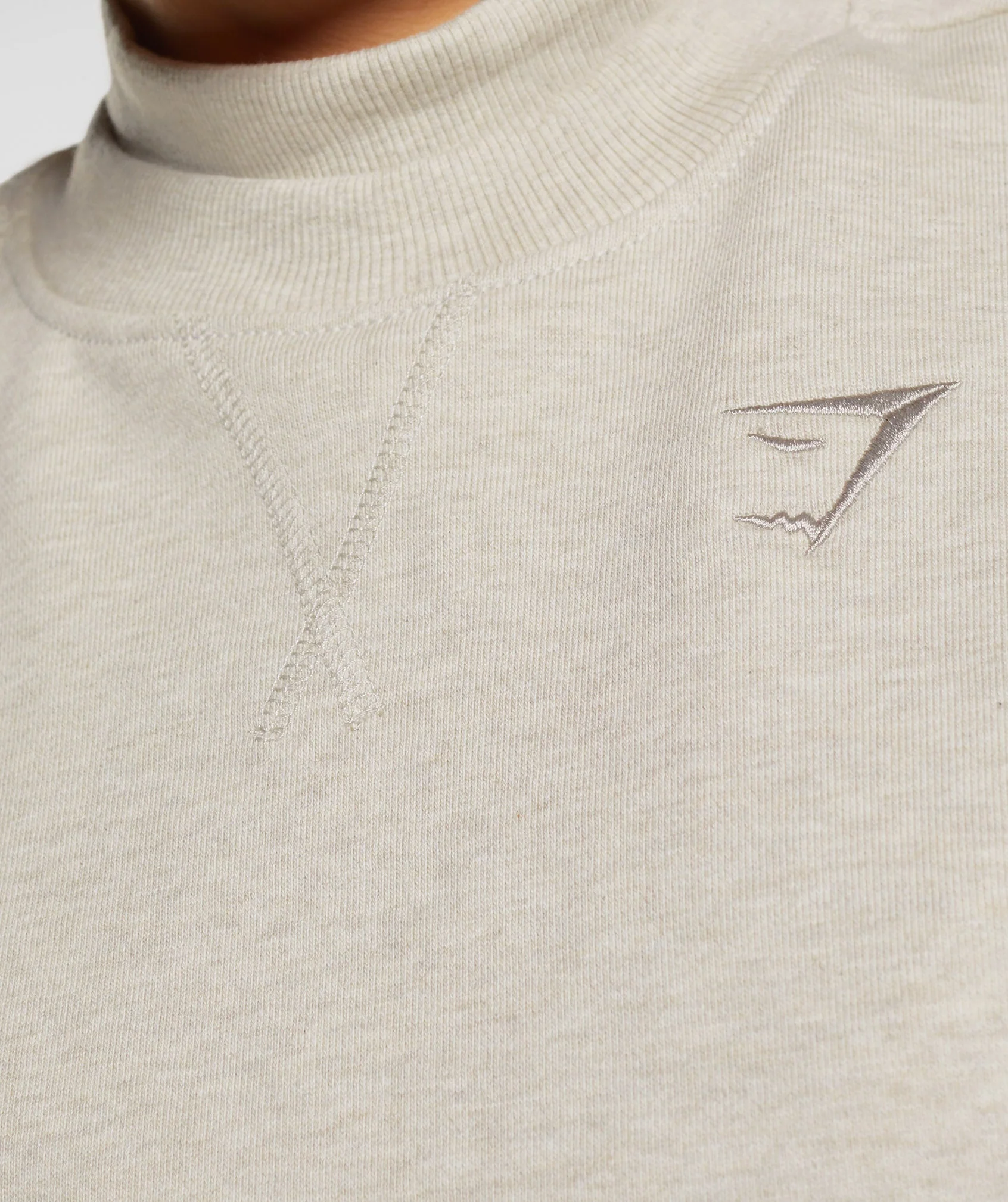 Gymshark Rest Day Sweats Cropped Pullover - Sand Marl - Image 5