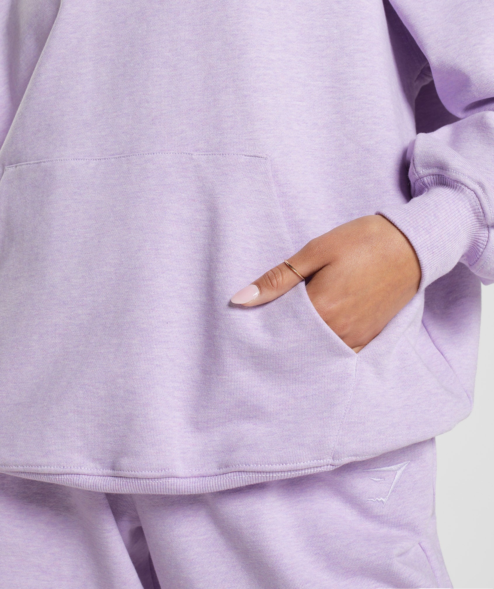 Gymshark Rest Day Sweats Hoodie - Aura Lilac Marl - Image 7