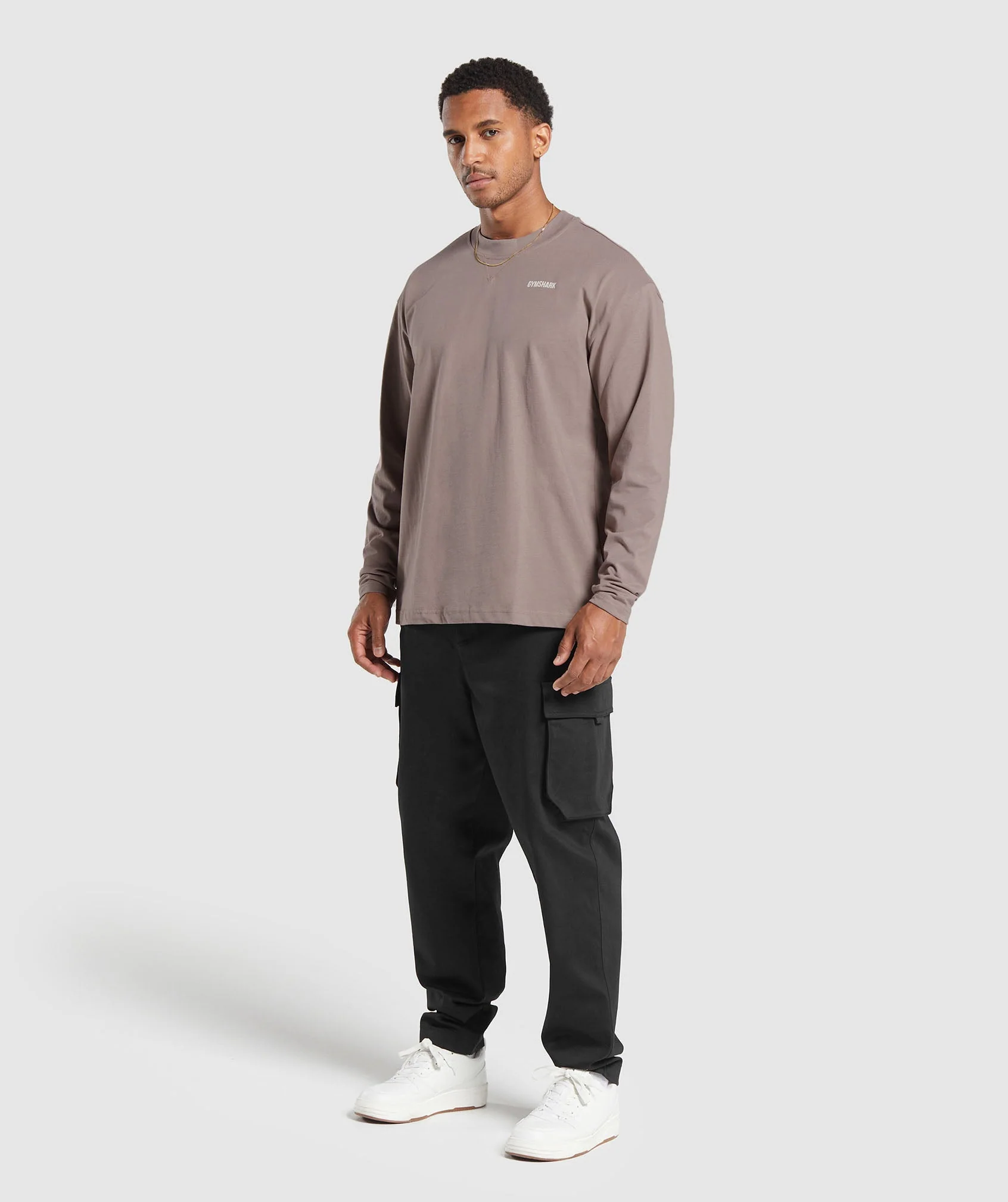 Gymshark Rest Day Sweats Long Sleeve T-Shirt - Powder Mauve - Image 5