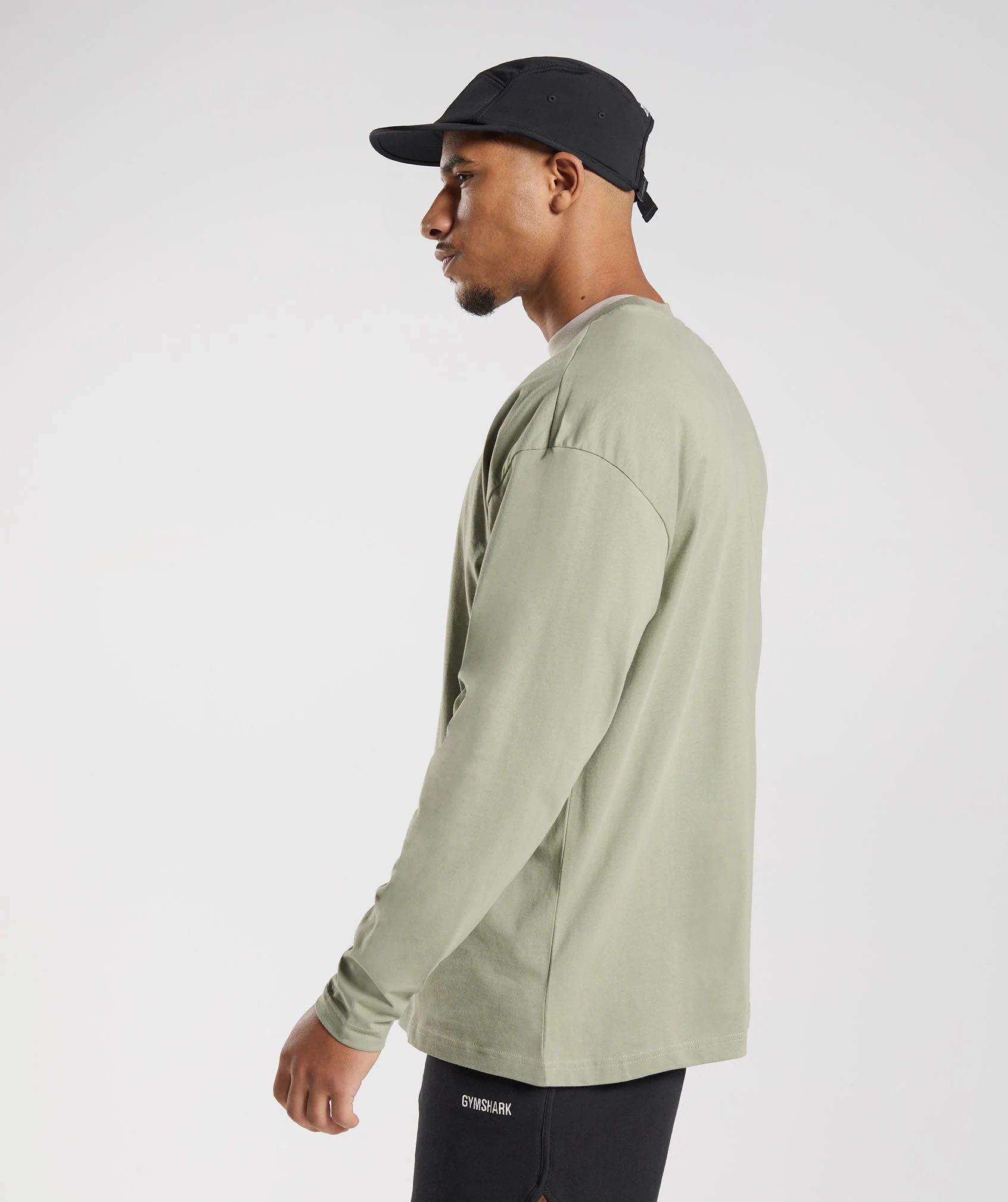 Gymshark Rest Day Sweats Long Sleeve T-Shirt - Sage Green - Image 4