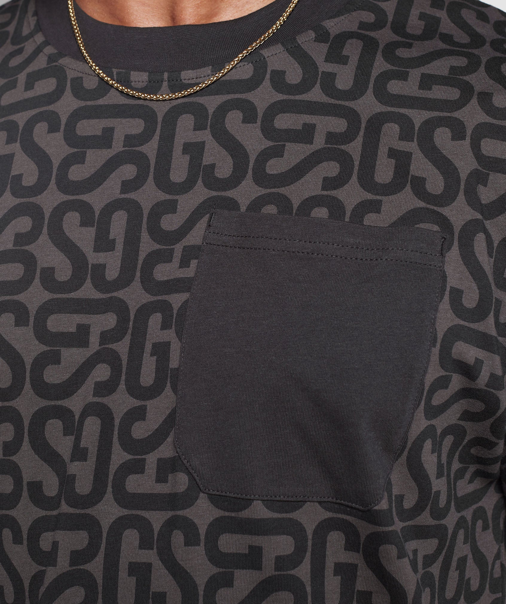 Gymshark Monogram T-Shirt - Black/Mono grey - Image 5