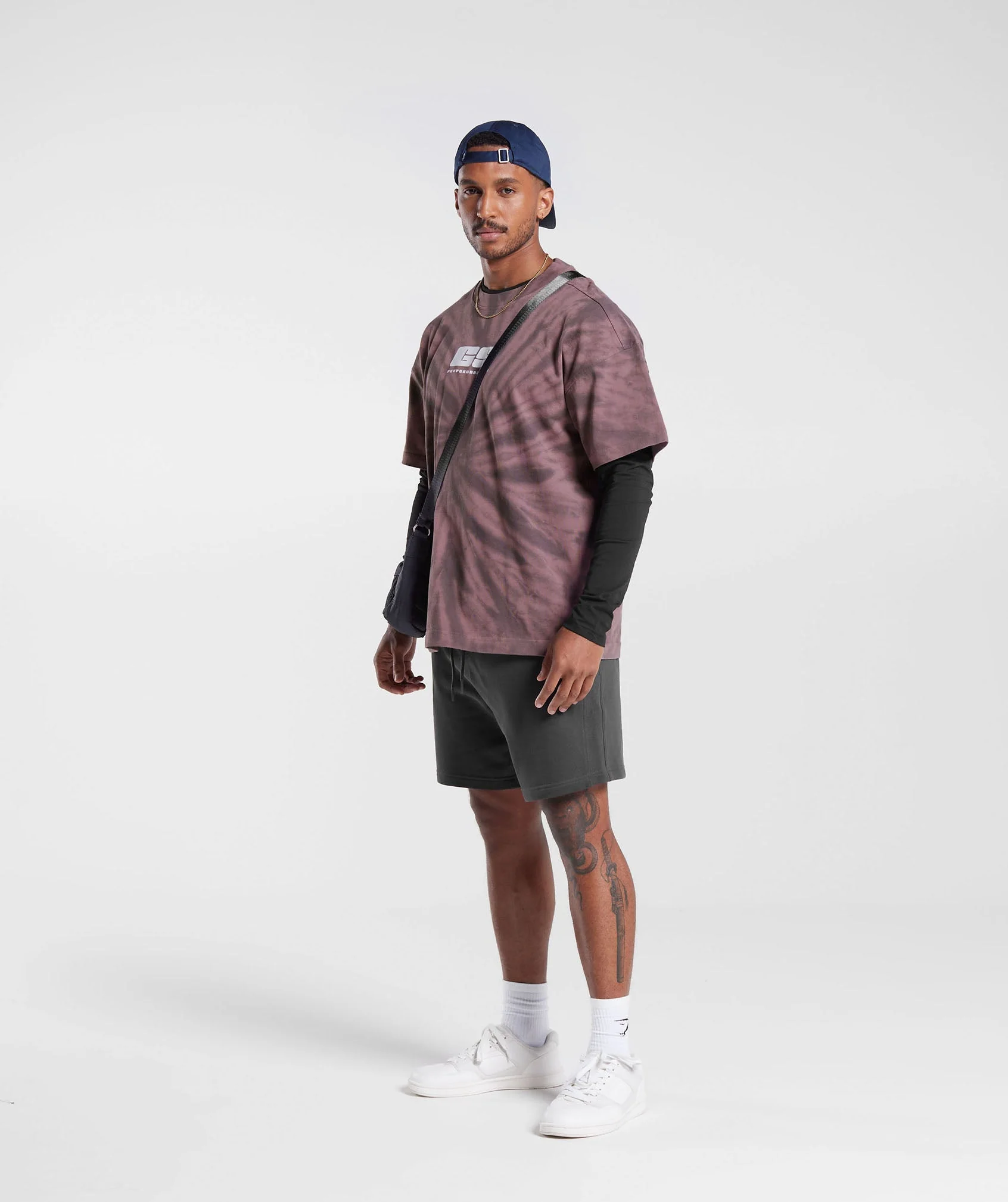 Gymshark Rest Day T-Shirt - Dusty Maroon/Silhouette Grey/Spiral Optic Wash - Image 4