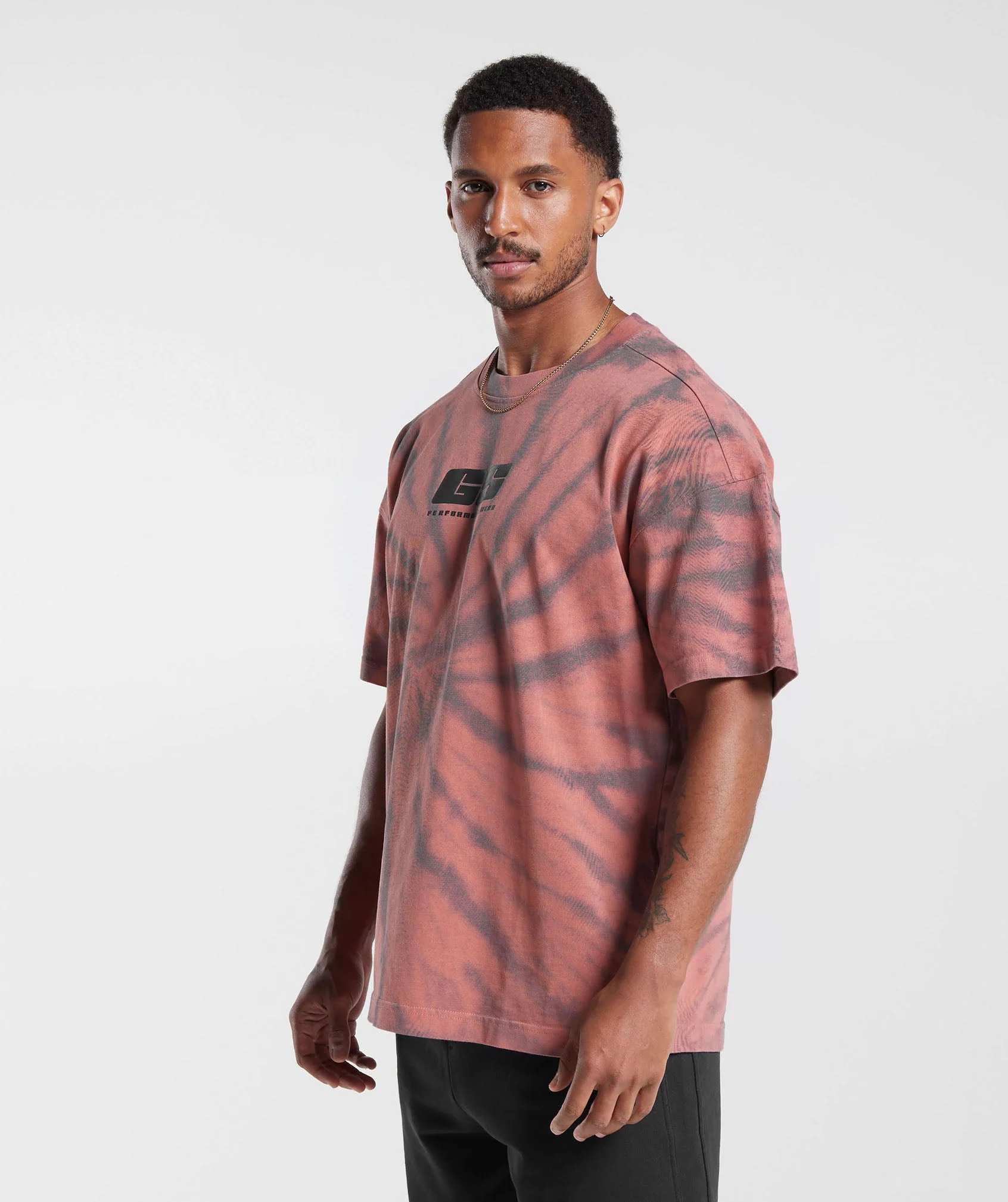 Gymshark Rest Day T-Shirt - Terracotta Pink/Dusty Maroon/Spiral Optic Wash - Image 3