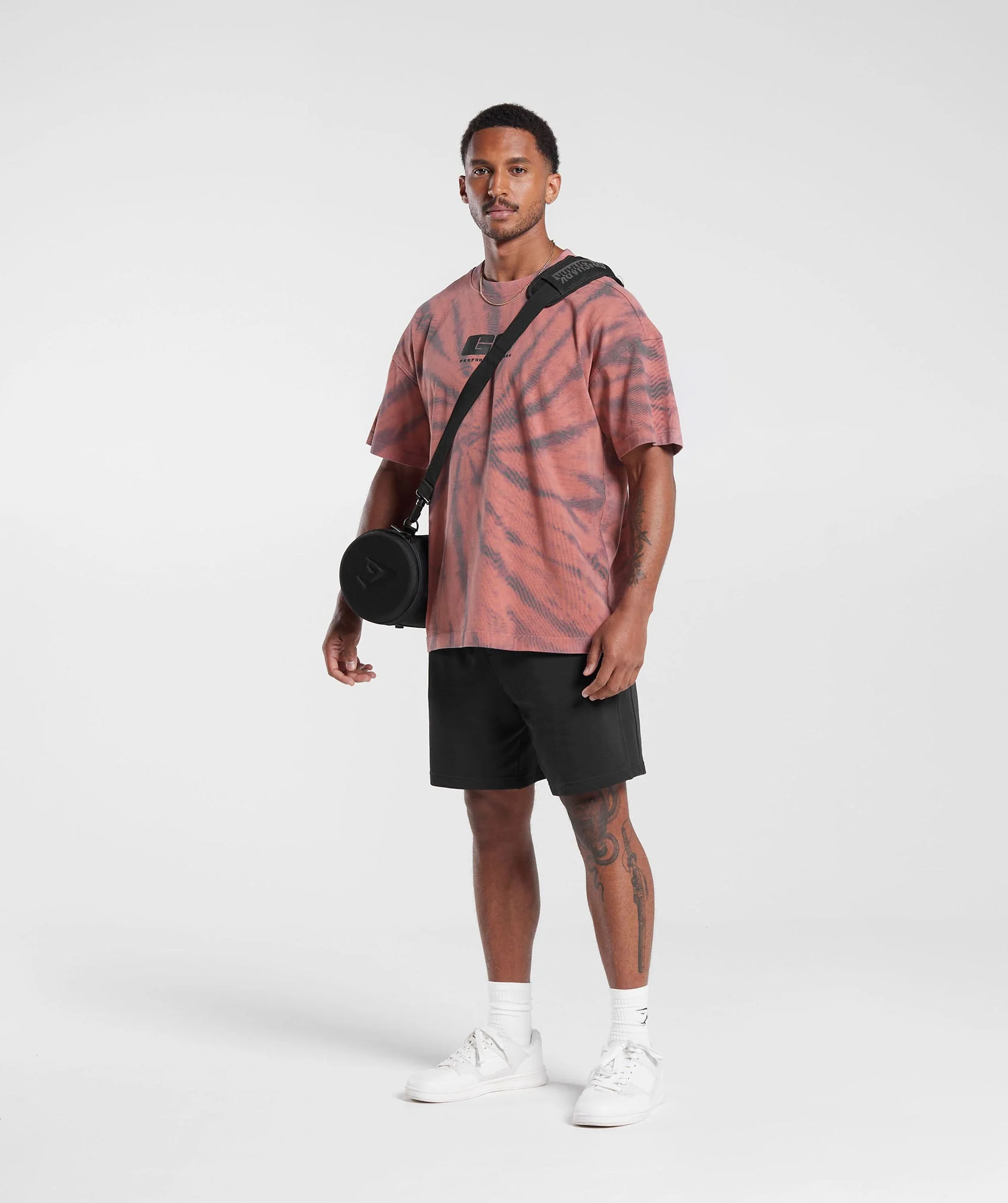 Gymshark Rest Day T-Shirt - Terracotta Pink/Dusty Maroon/Spiral Optic Wash - Image 4