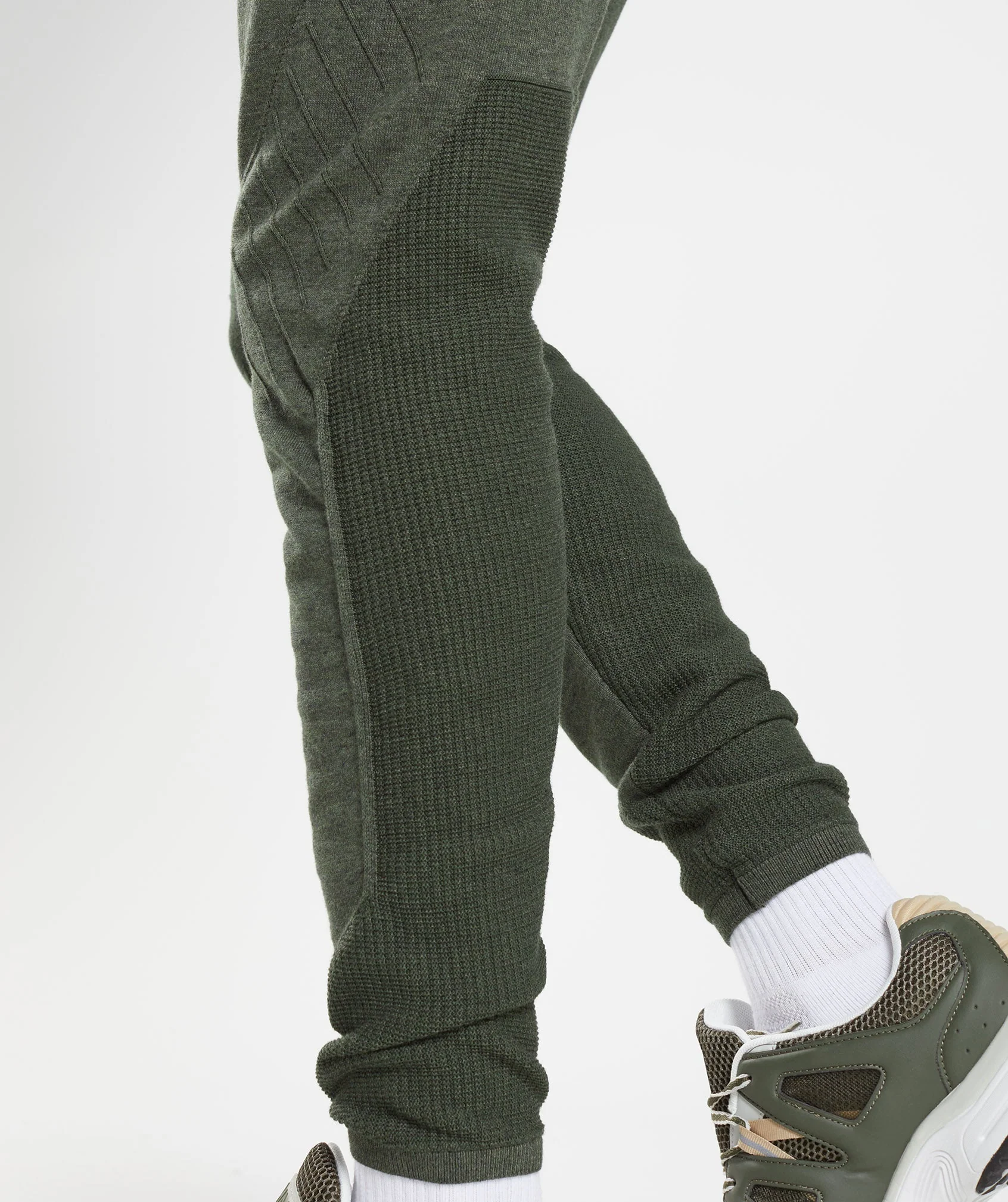 Gymshark Retake Knit Joggers - Moss Olive Marl - Image 5