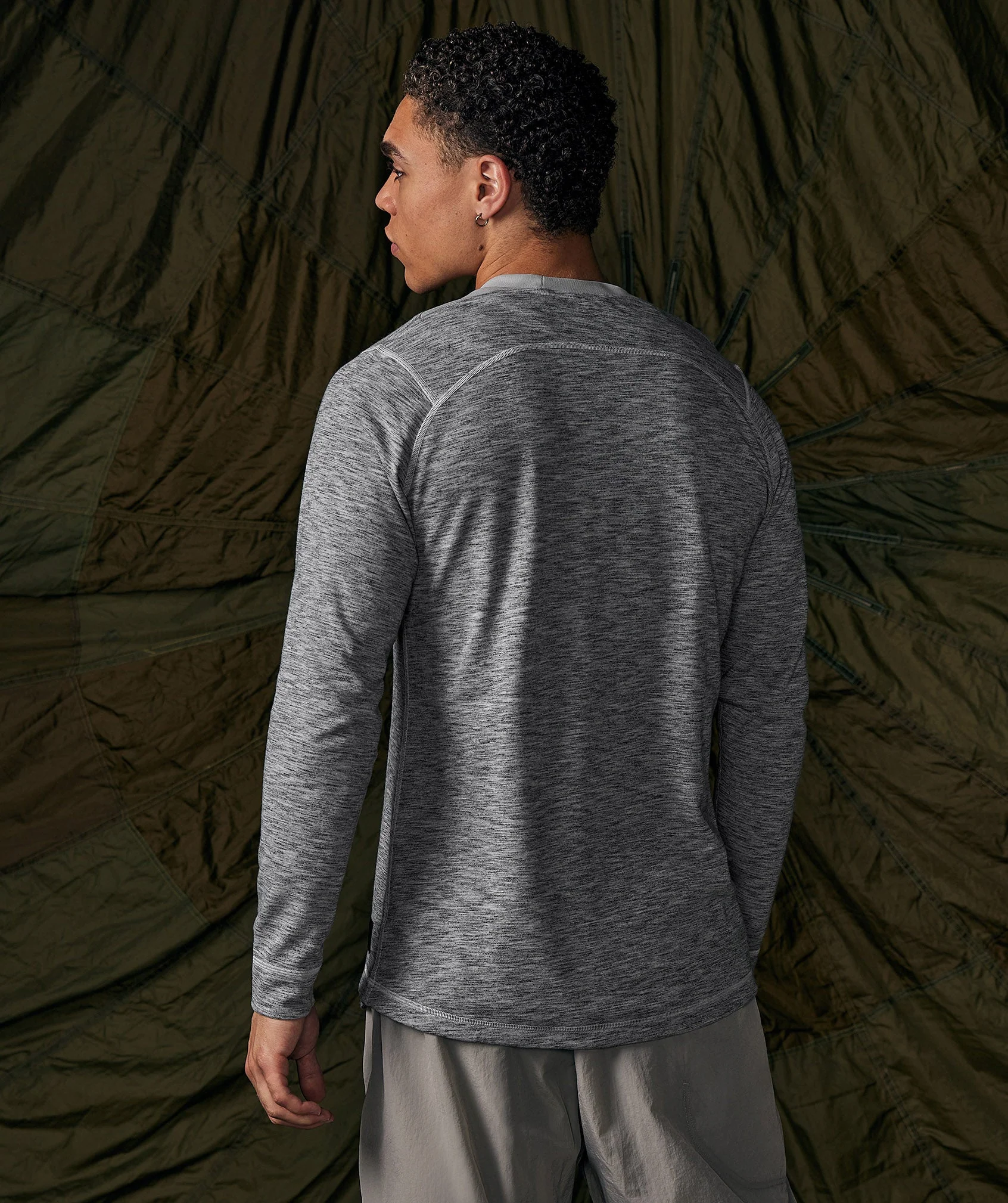 Gymshark Retake Long Sleeve T-Shirt - Light Grey/Graphite Grey Marl - Image 2