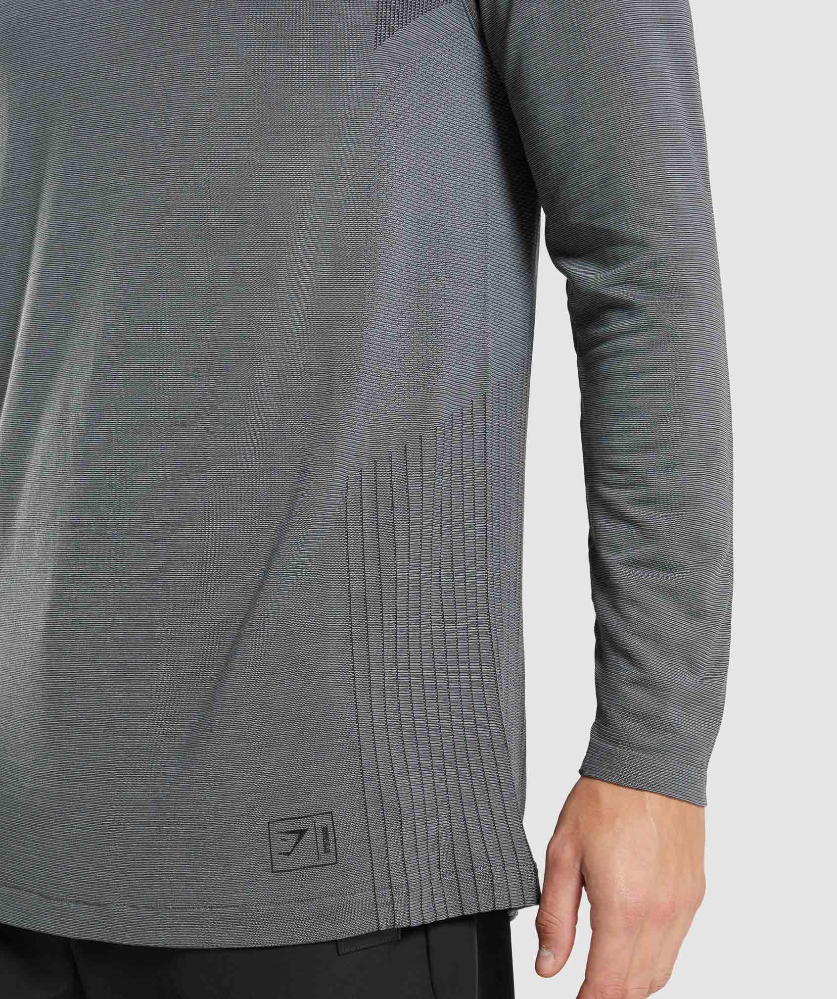 Gymshark Retake Seamless 1/4 Zip - Black/Charcoal Marl - Image 4