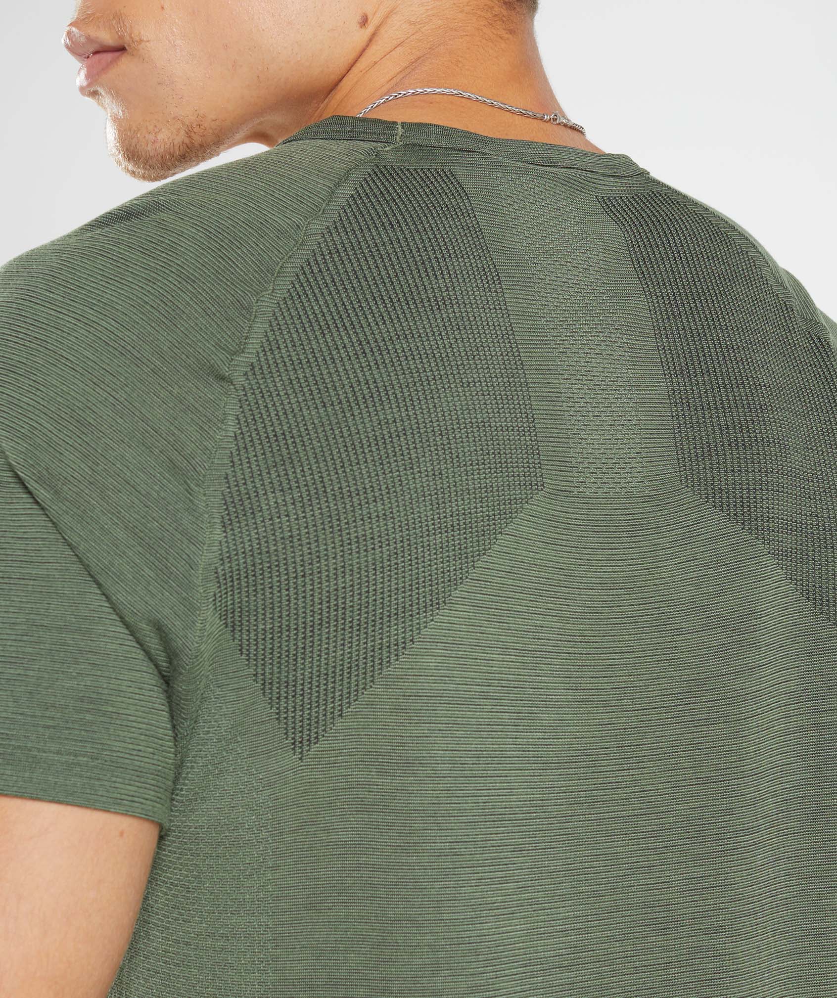 Gymshark Retake Seamless T-Shirt - Core Olive/Black Marl - Image 3