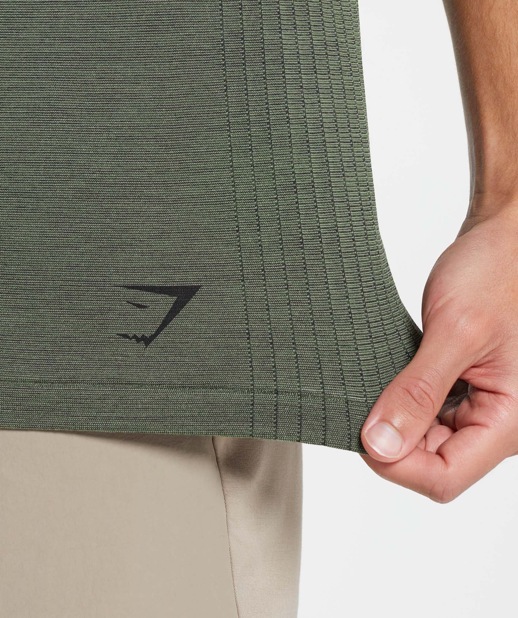 Gymshark Retake Seamless T-Shirt - Core Olive/Black Marl - Image 4