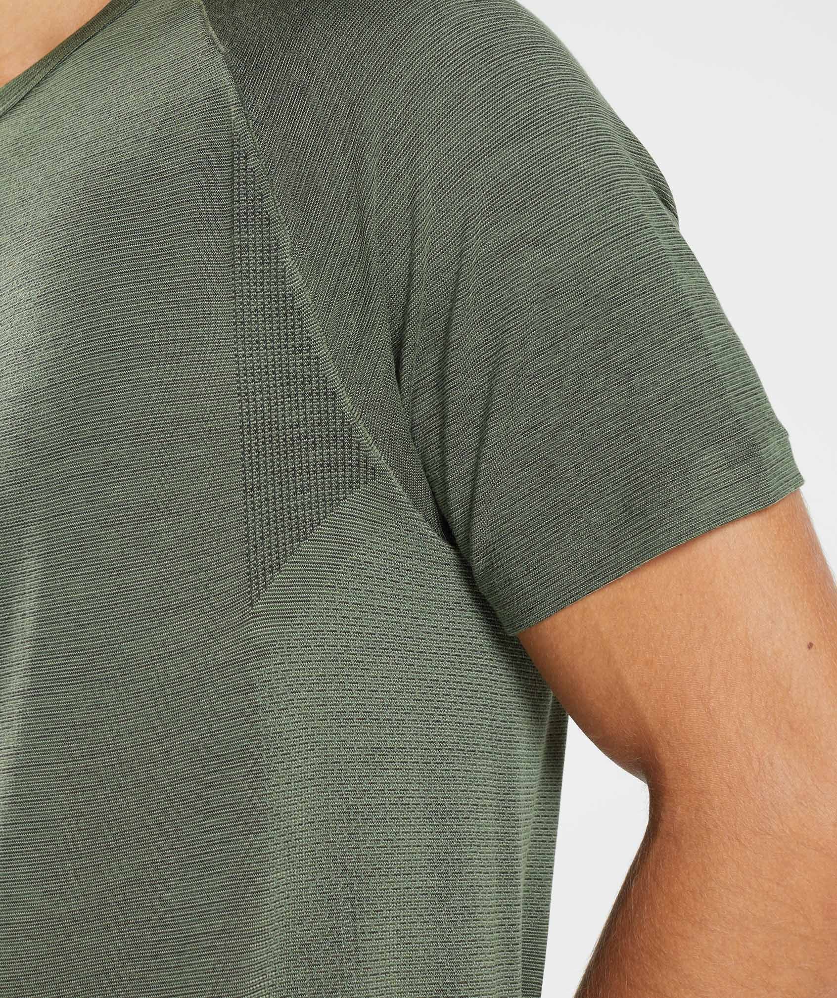 Gymshark Retake Seamless T-Shirt - Core Olive/Black Marl - Image 6