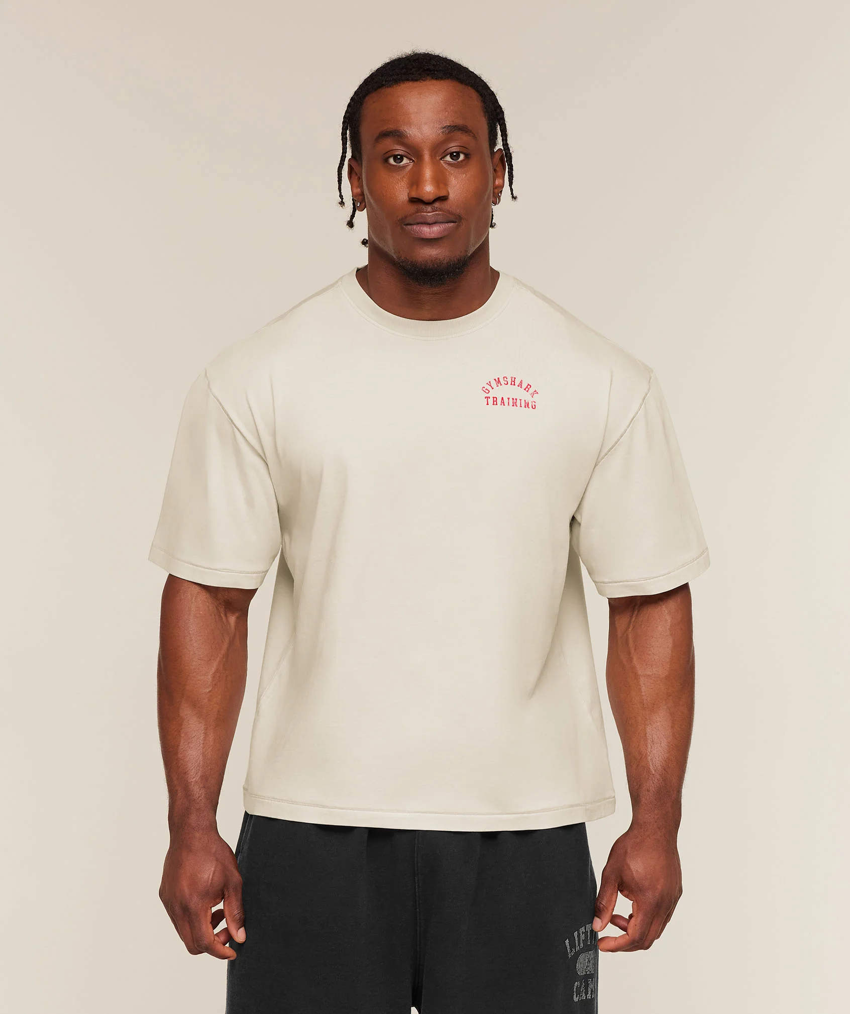 Gymshark Retro Collegiate T-Shirt - Tinted White