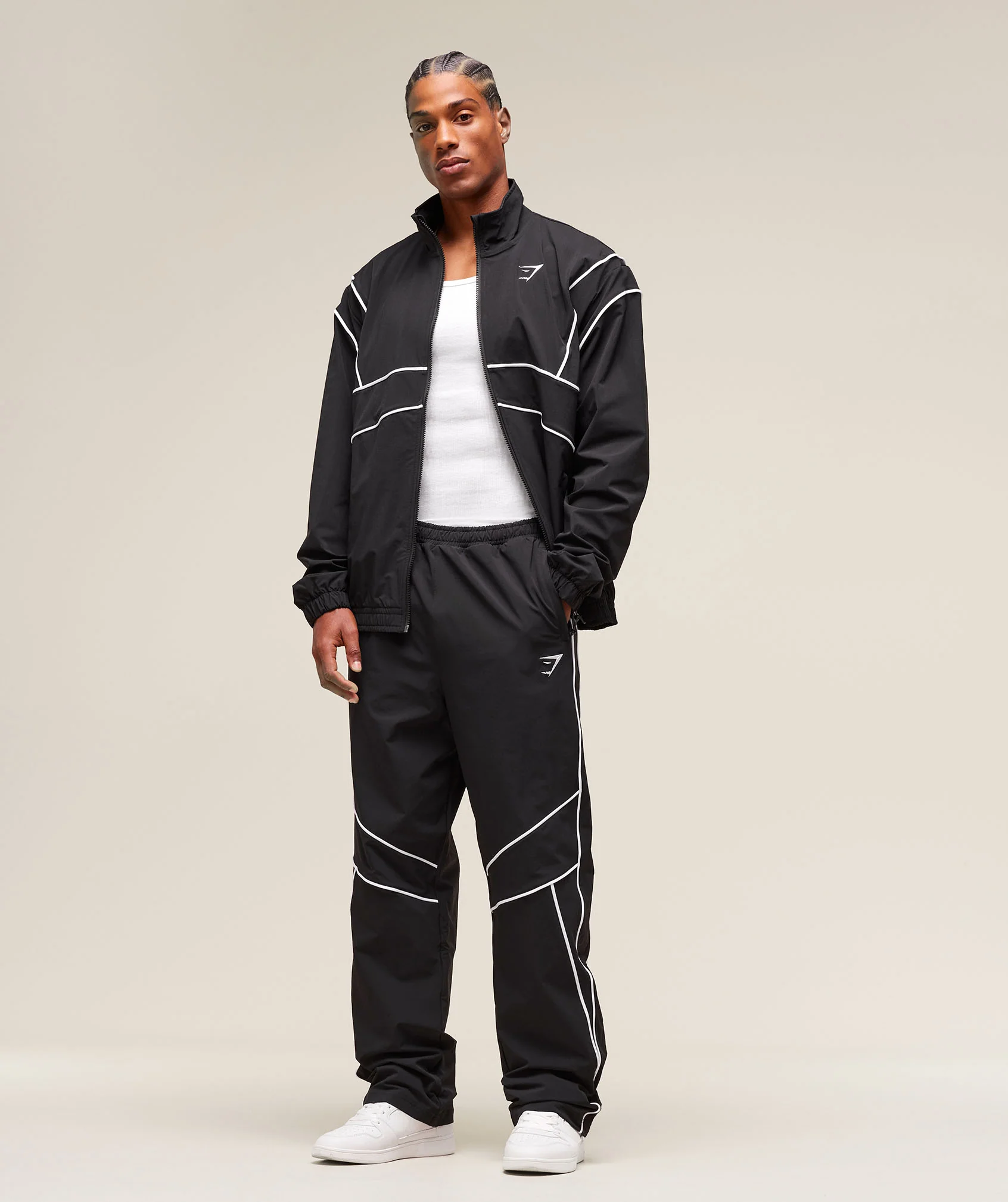Gymshark Retro Crinkle Track Jacket - Black - Image 4