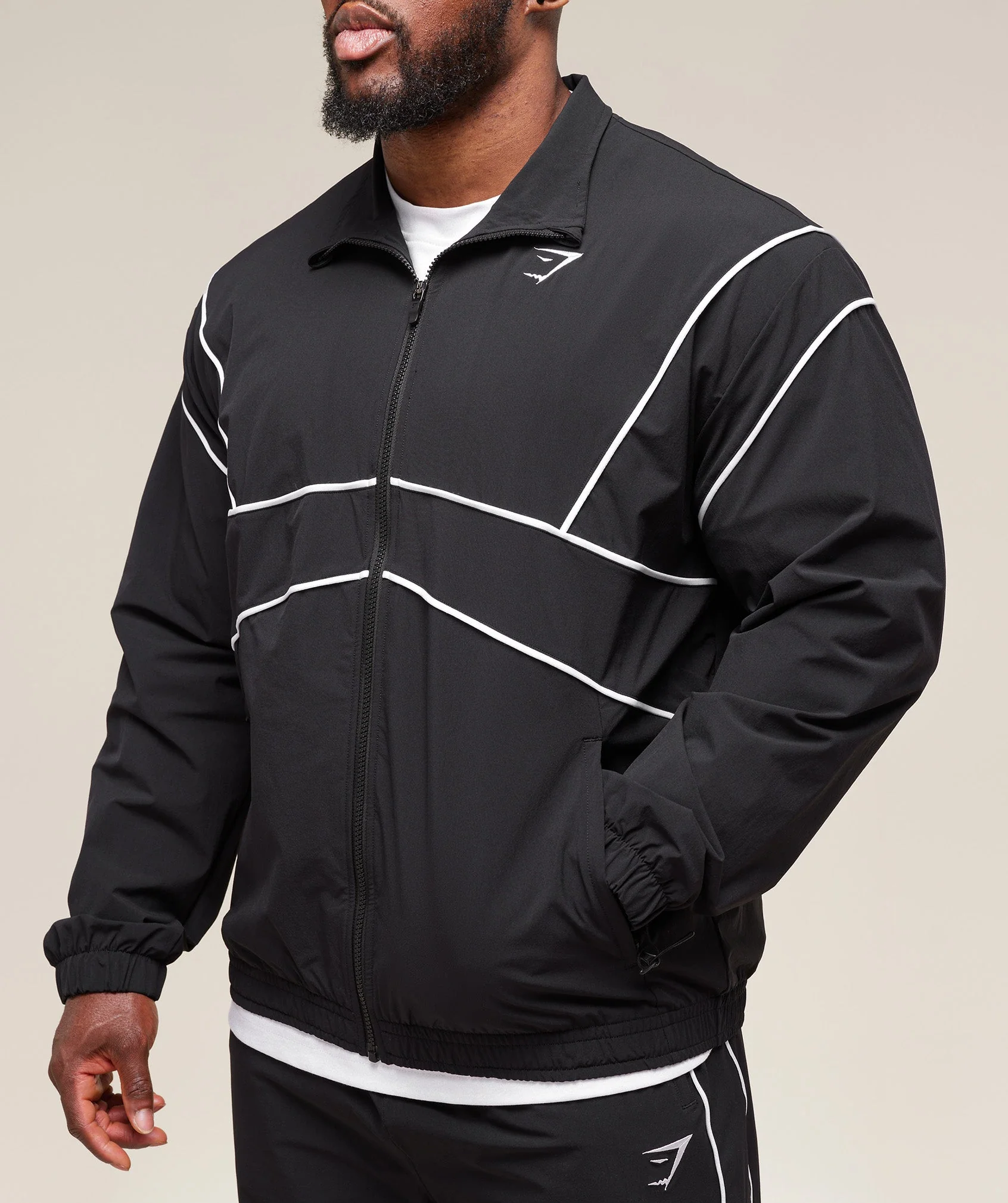 Gymshark Retro Crinkle Track Jacket - Black - Image 8